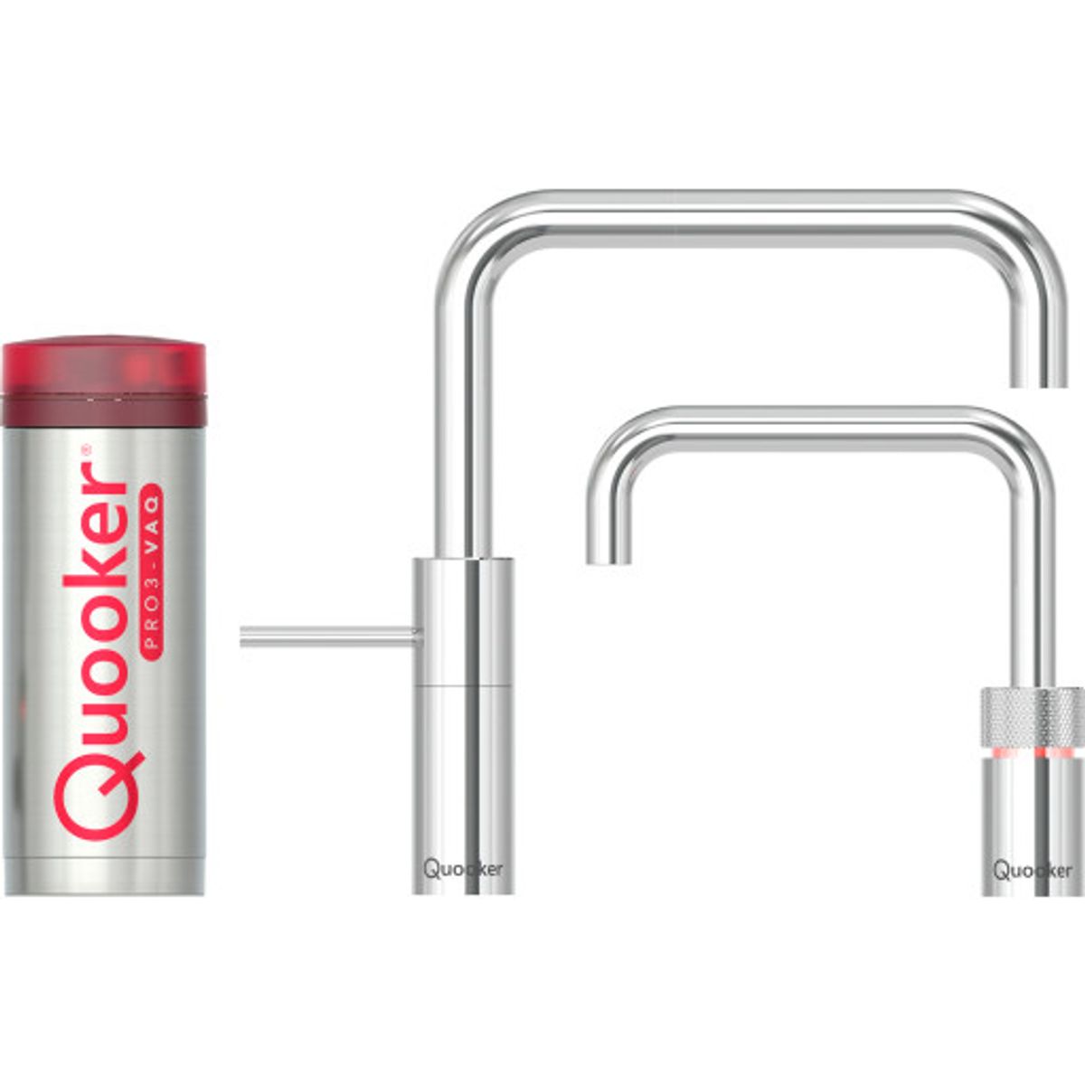 Quooker Twintaps Square sæt, 3 liter, krom