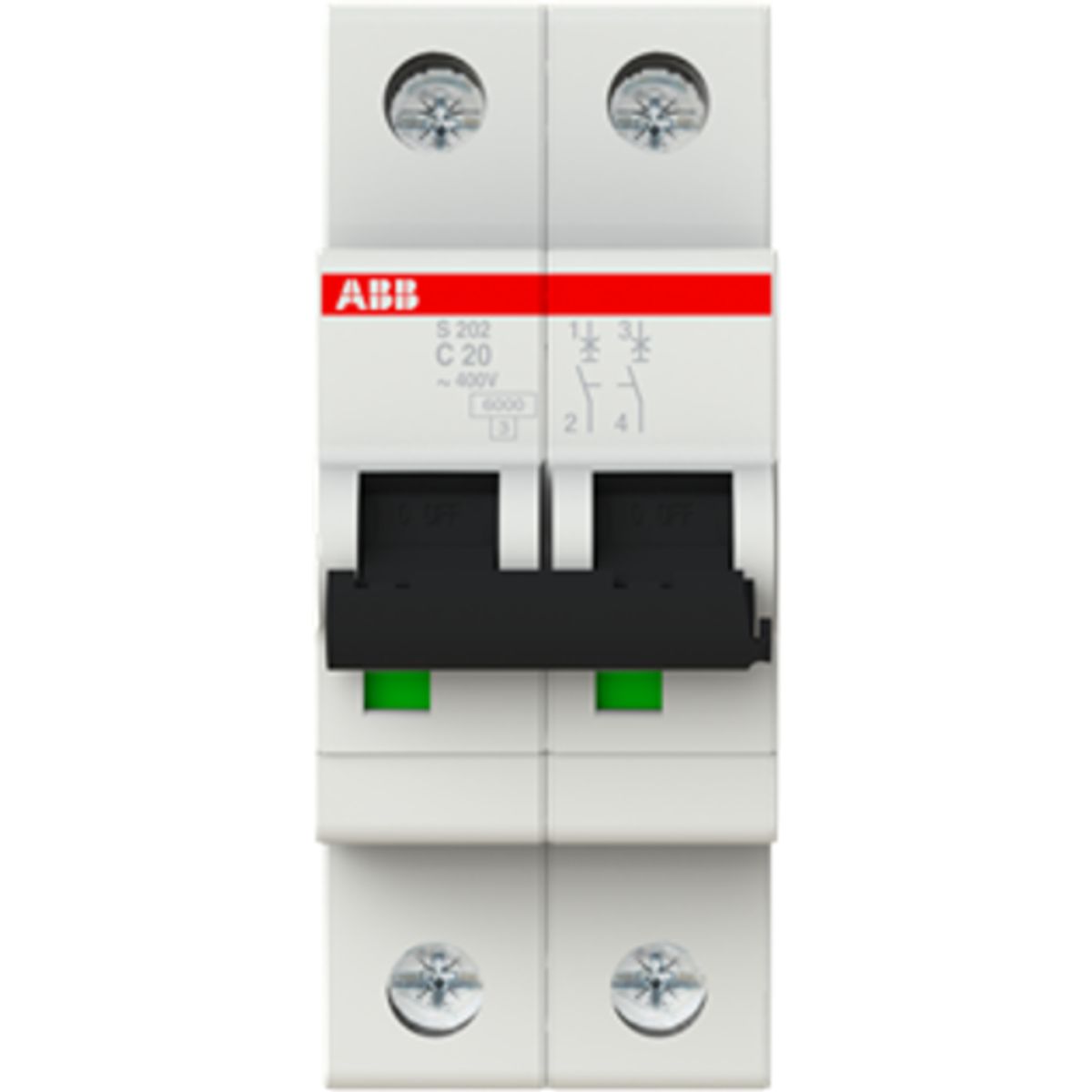 Automatsikring C 20A 2P, 6kA, S202-C20