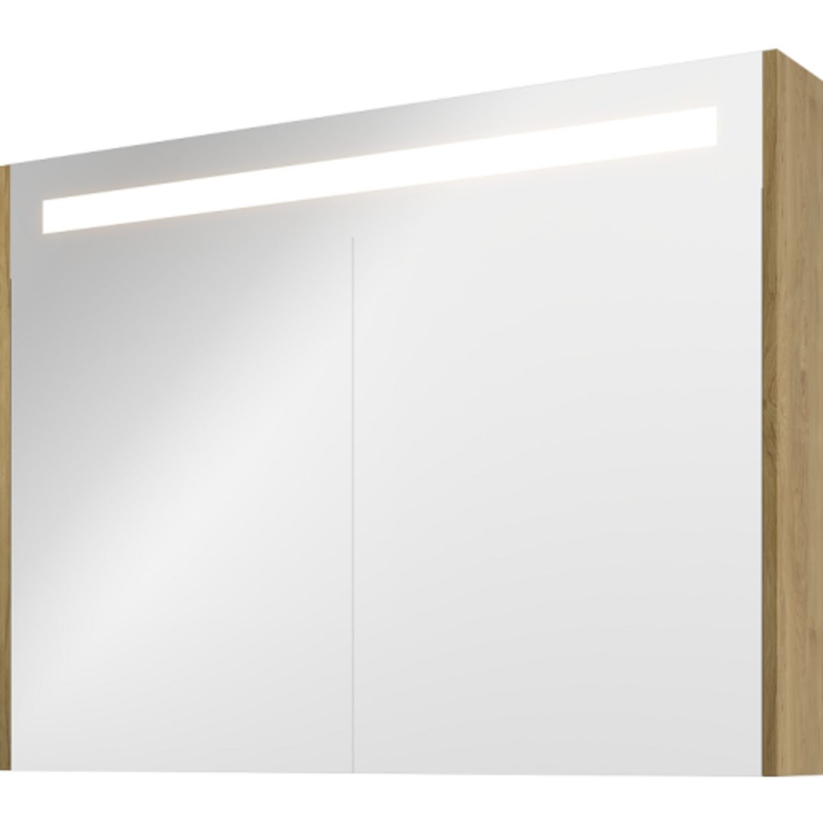 Sanibell Proline, spejlskab med LED belysning, 100 x 74 cm, ideal eg paneler