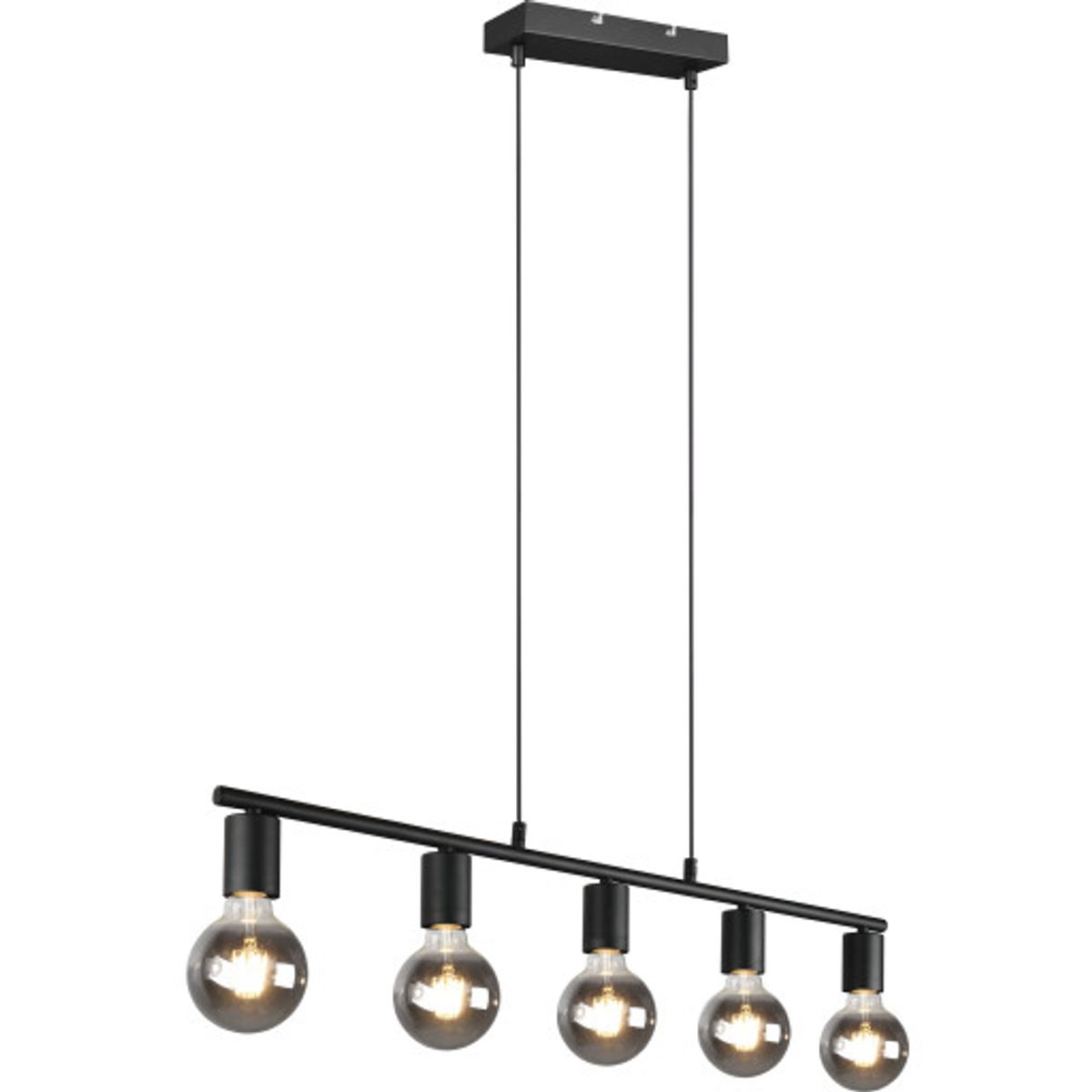 Trio Lighting Vannes langbordspendel, 5 lamper, sort