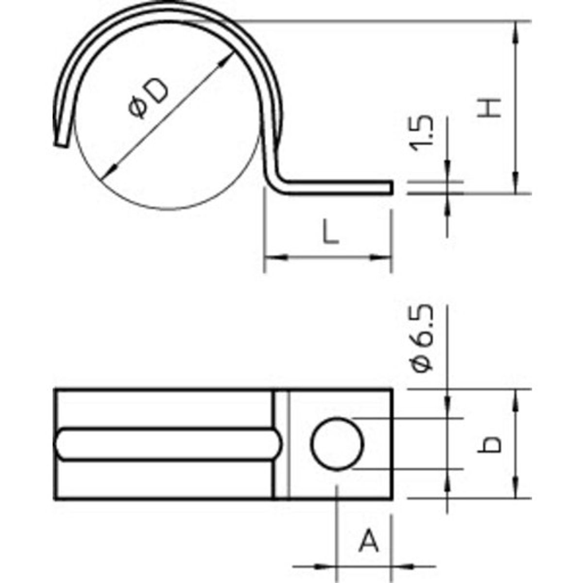 100 stk Kabelbøjle 1015 G 25 mm, 1-lap, galvanisk forzinket (100)