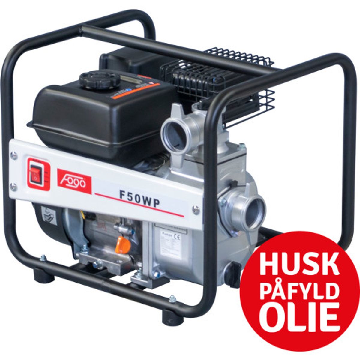 Fogo F50WP 2" pumpe med Rato benzinmotor, 600 l/min.