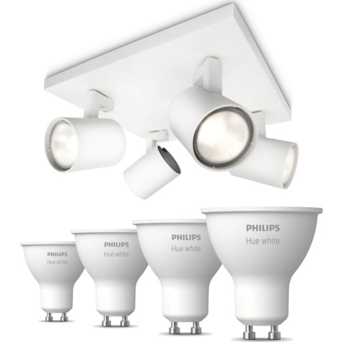 Philips Runner spotlampe, 4 spots, Hue White pærer