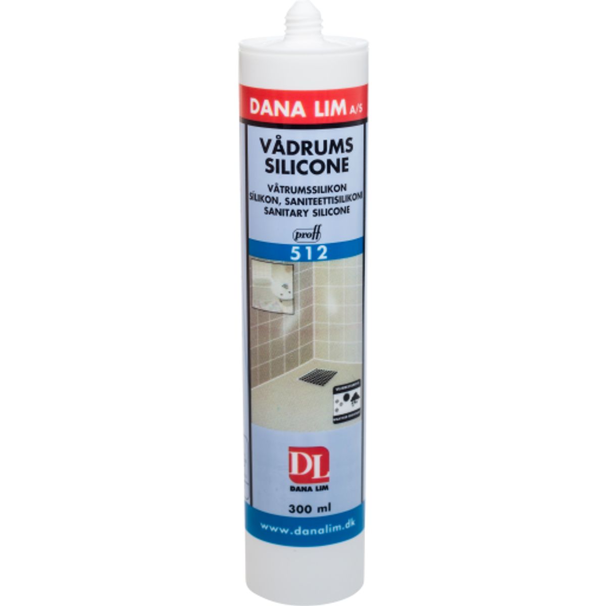 Dana Lim 512 vådrumssillicone 300ml, transparent