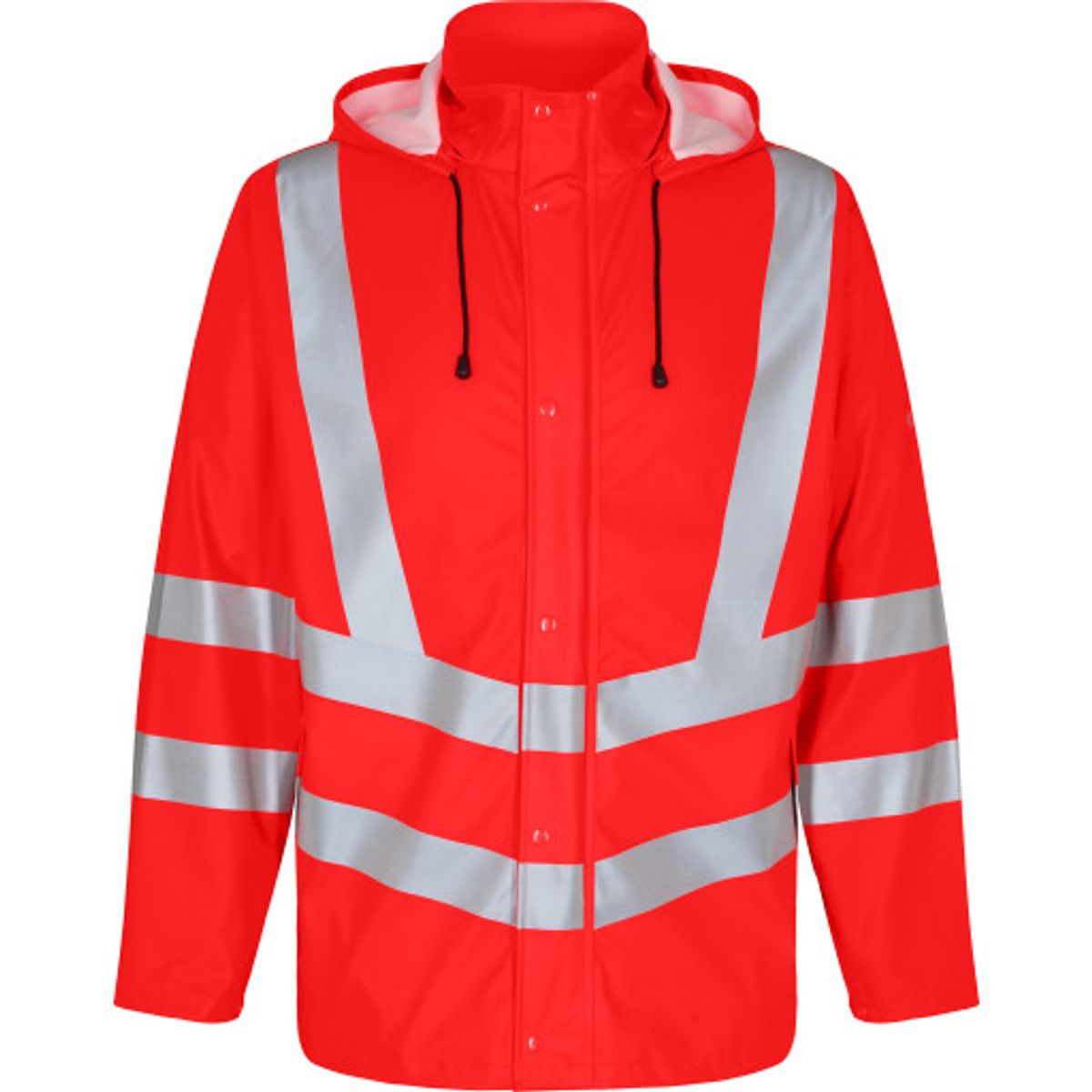 FE Engel regnjakke, High-Vis rød, klasse 3, str. 5XL