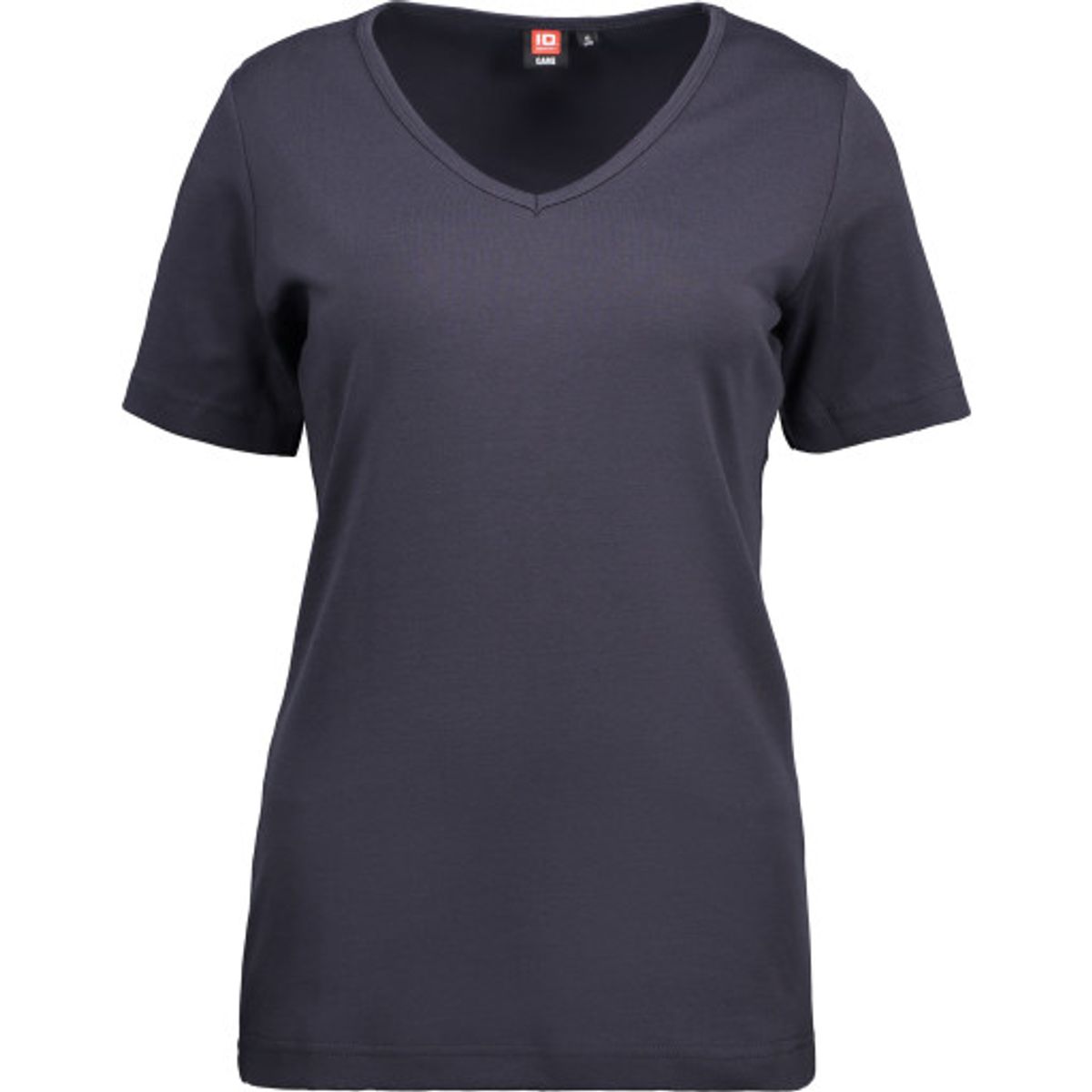 ID, Interlock dame T-shirt 0506, V-hals, navy, str. XL