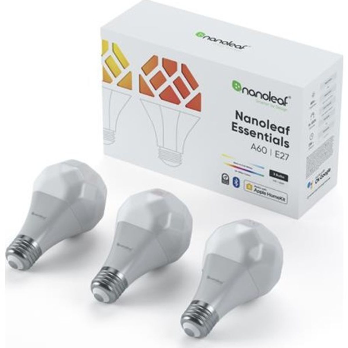 Nanoleaf Essentials LED E27 pære 3-pak, 9W, 2700-6500K