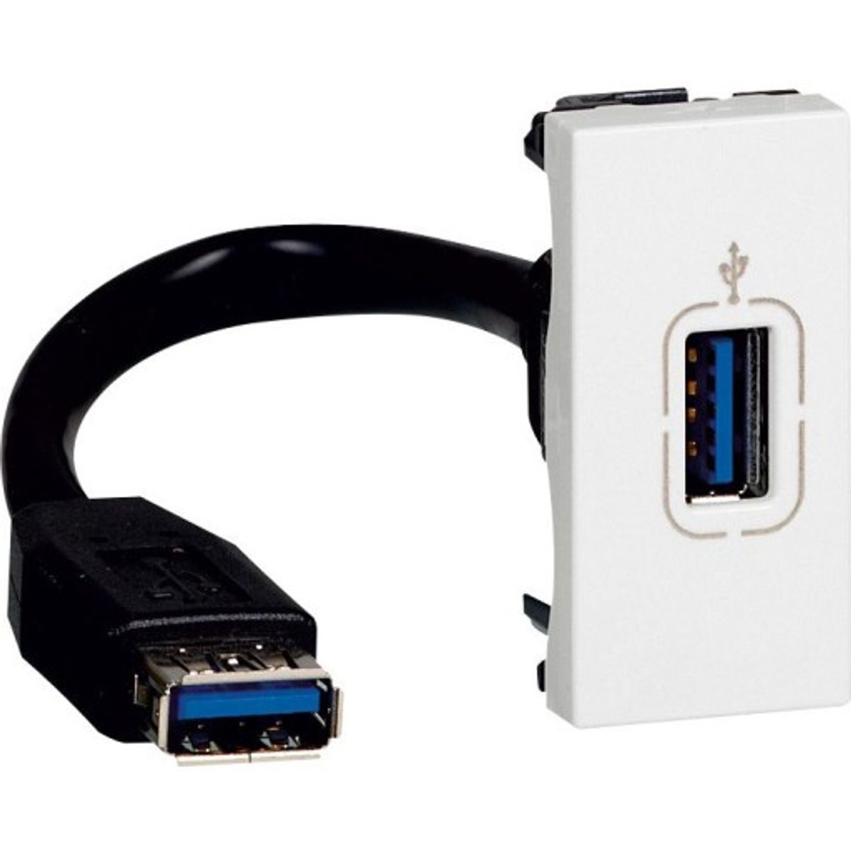 Mosaic USB 2.0 udtag Hun kablet 1M hvid