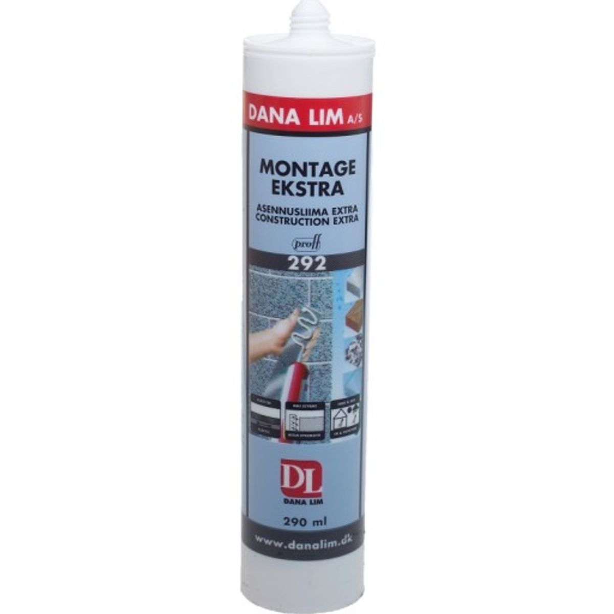 Dana Lim 292 Montage Ekstra montagelim 290 ml, hvid