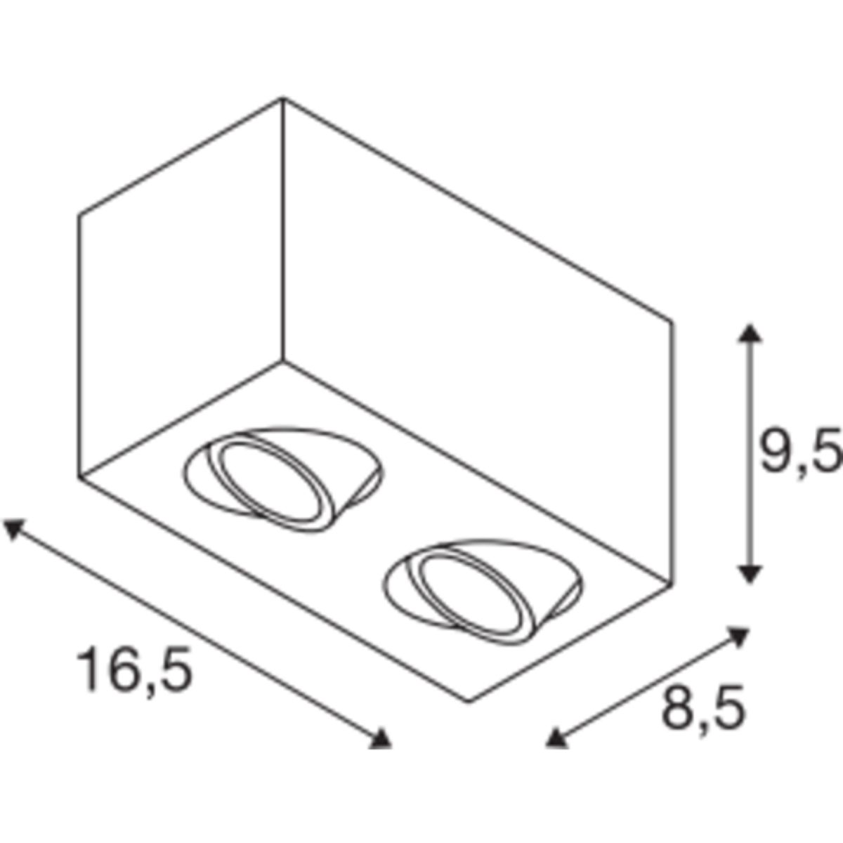 TRILEDO Double, QPAR51, sort, maks. 10W