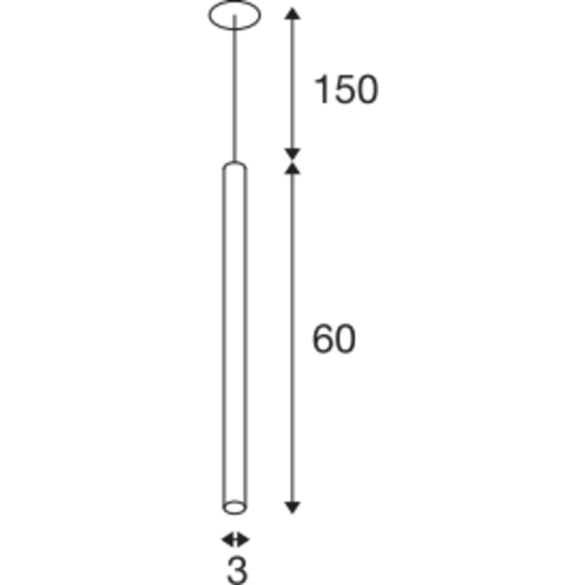 HELIA 30 pendel LED 3000K, med rosette til indbygning, sort