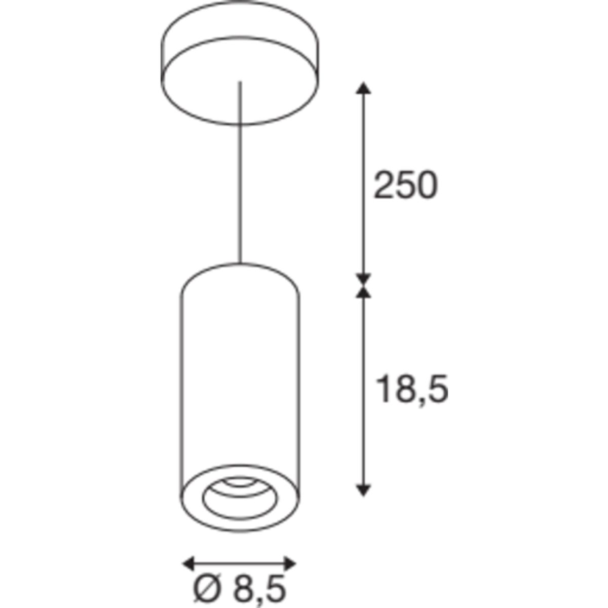 NUMINOS M, pendel, 3000K, 1870 lm, 60°, Dali, hvid/sort