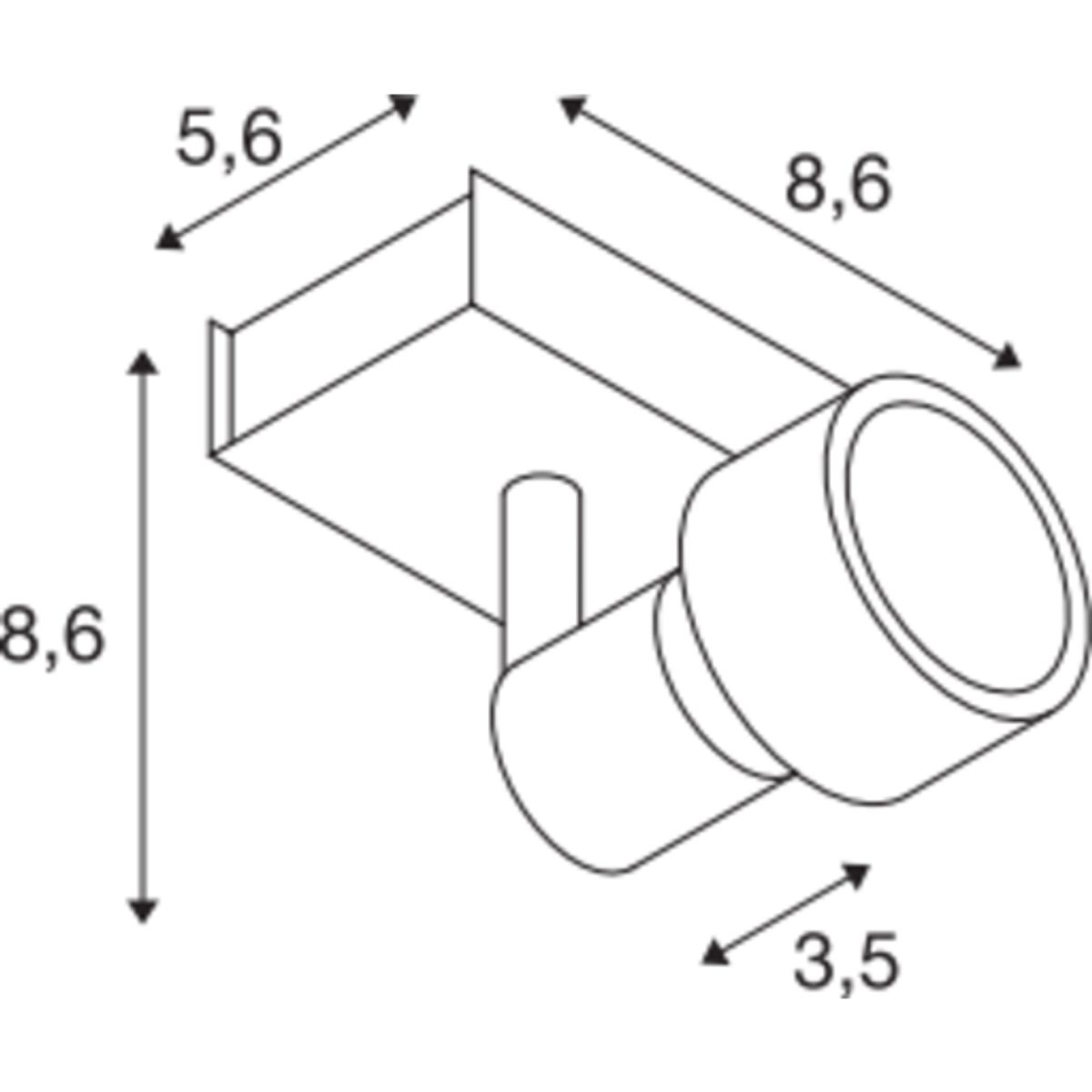 PURI loftlampe,1 spot, GU10, med dekoring, hvid