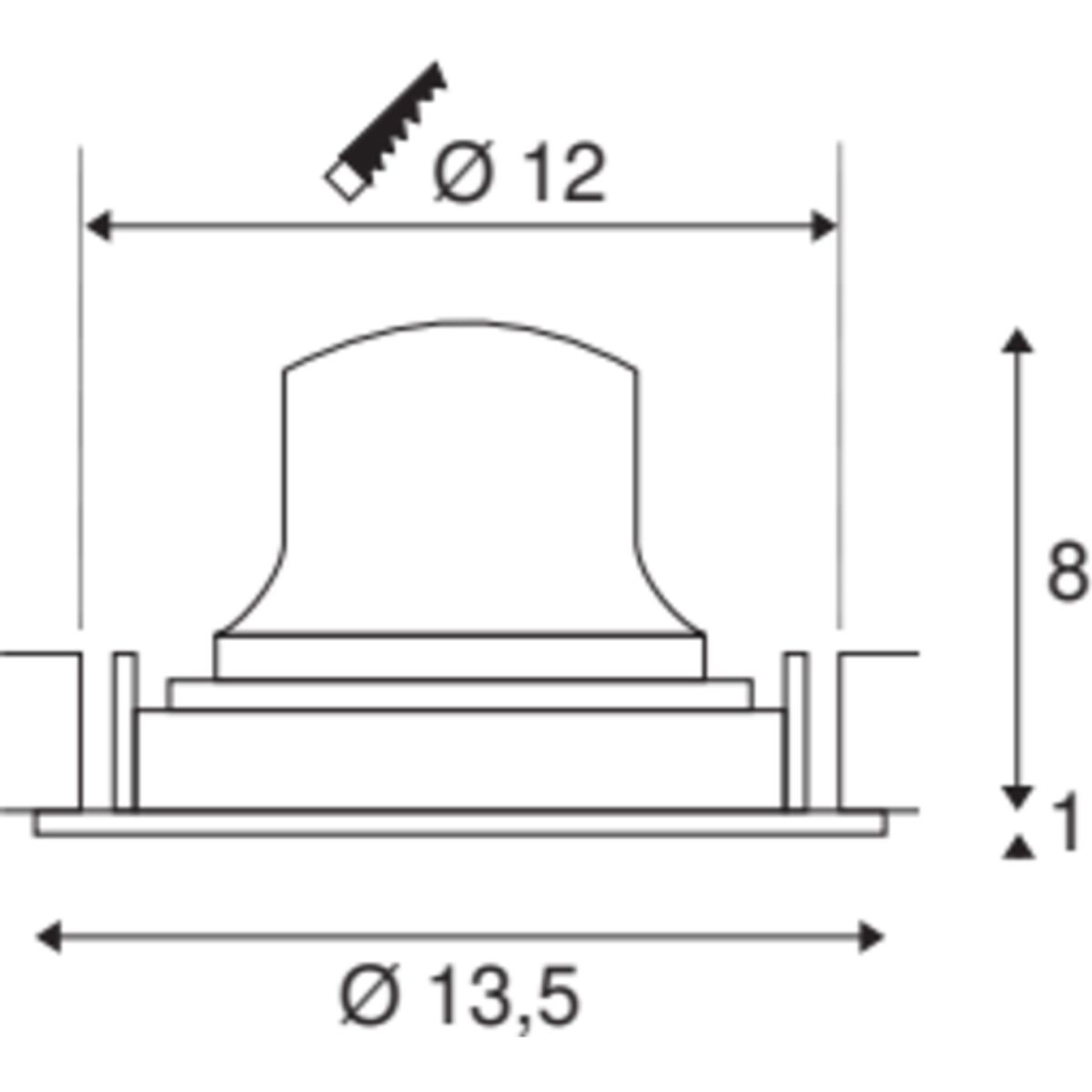 NUMINOS MOVE M, indbygningsspot, 17W, 3000K, 20°, sort/sort