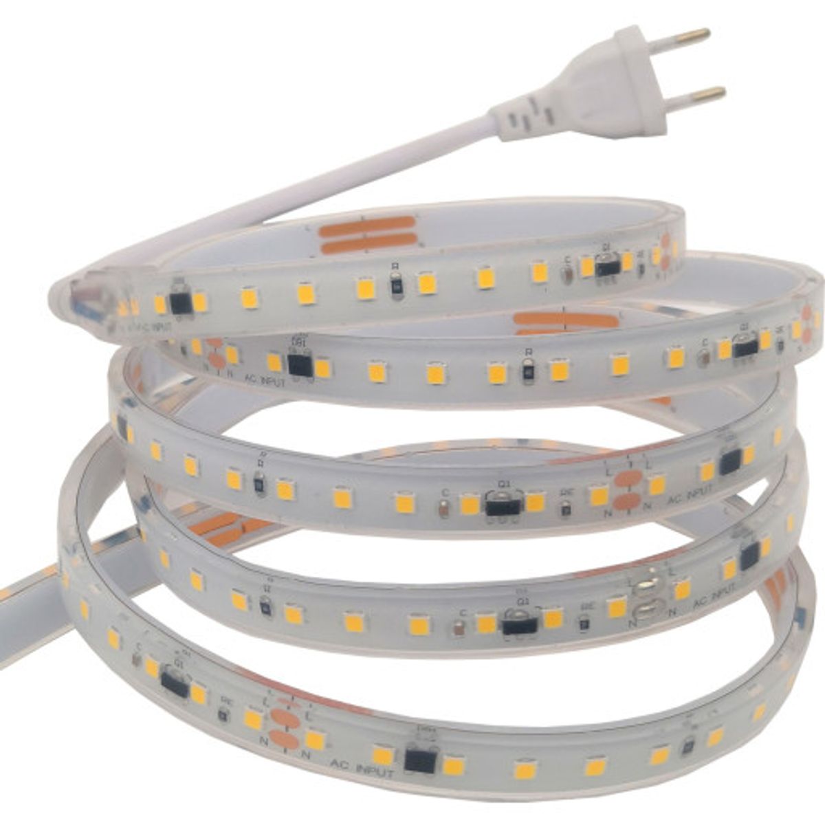 230V LED Strip 10W 4000K 50m, direkte tilslutning til 230V