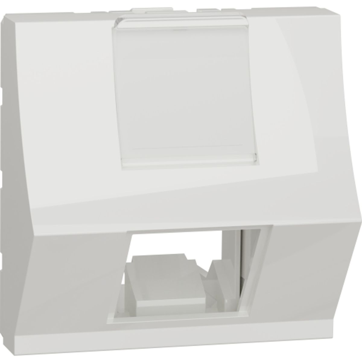 RJ45 Frontplade Keystone/Systimax,m/2mod, hvid, vinklet