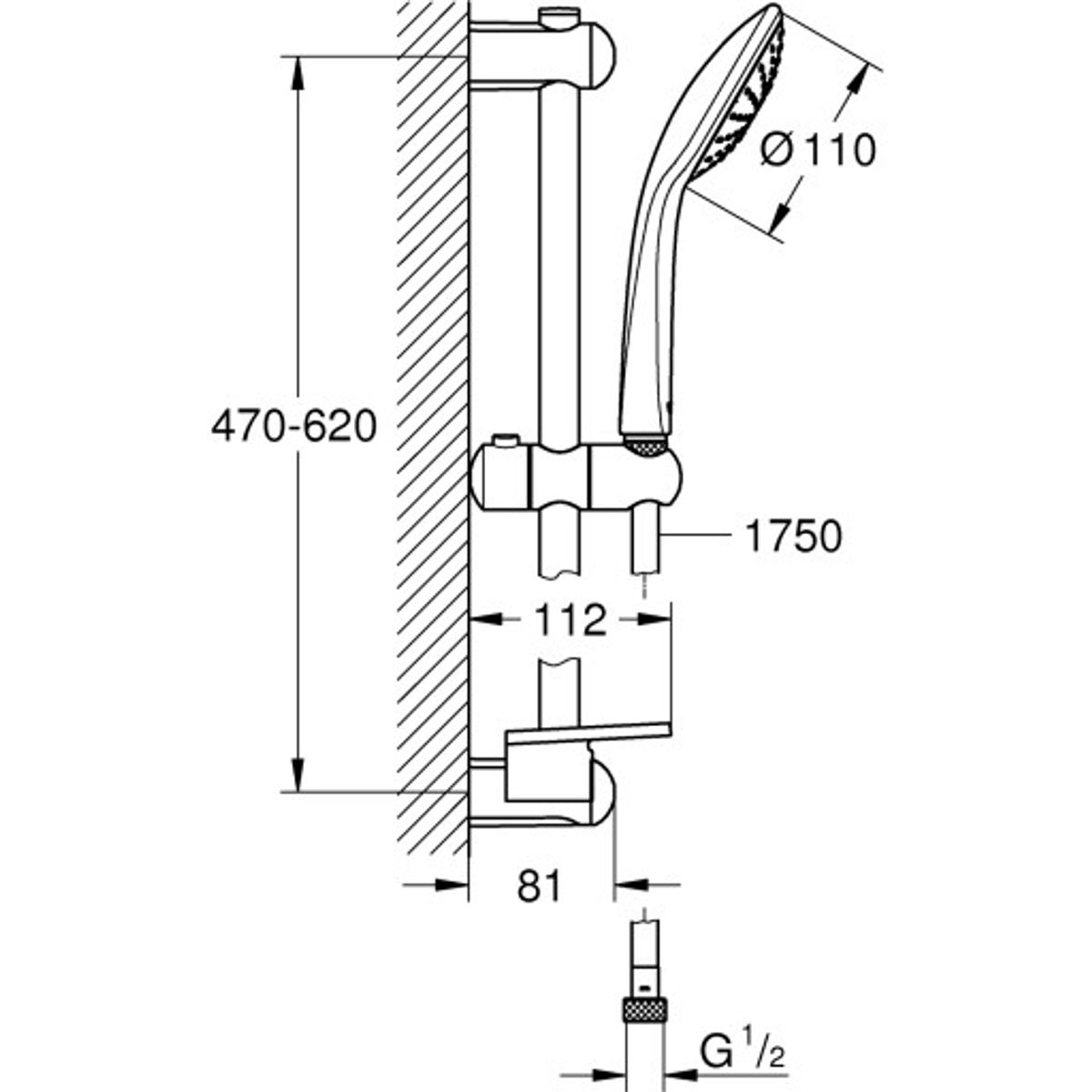 GROHE Euphoria 110 mono brusestangsæt