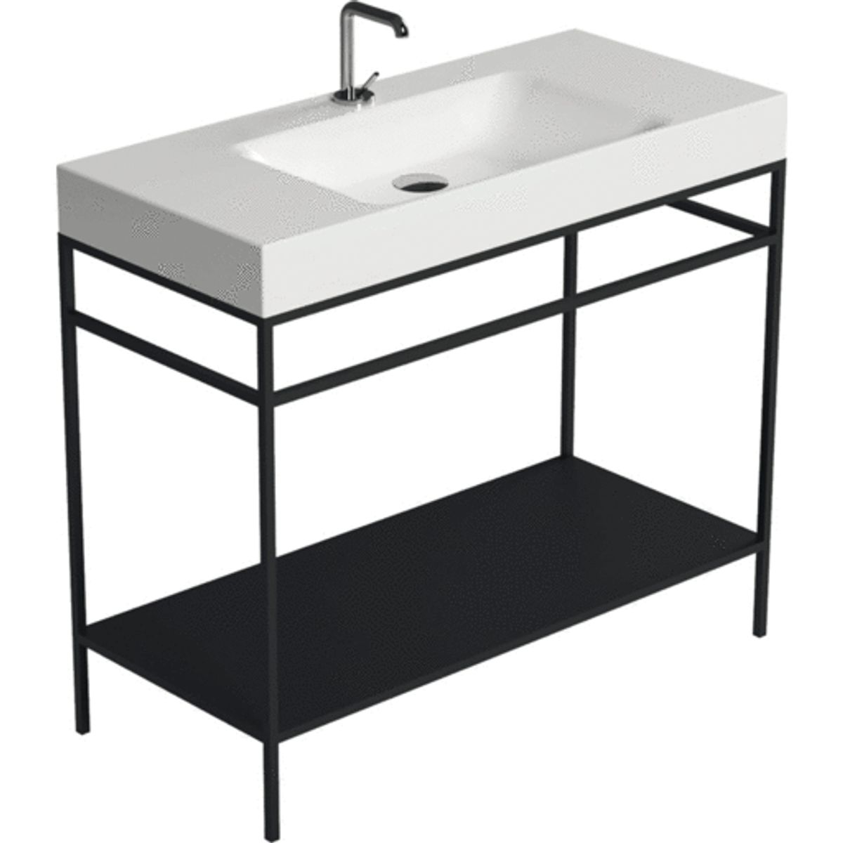 Lavabo Cento gulvmodul, 100x44 cm, mat sort