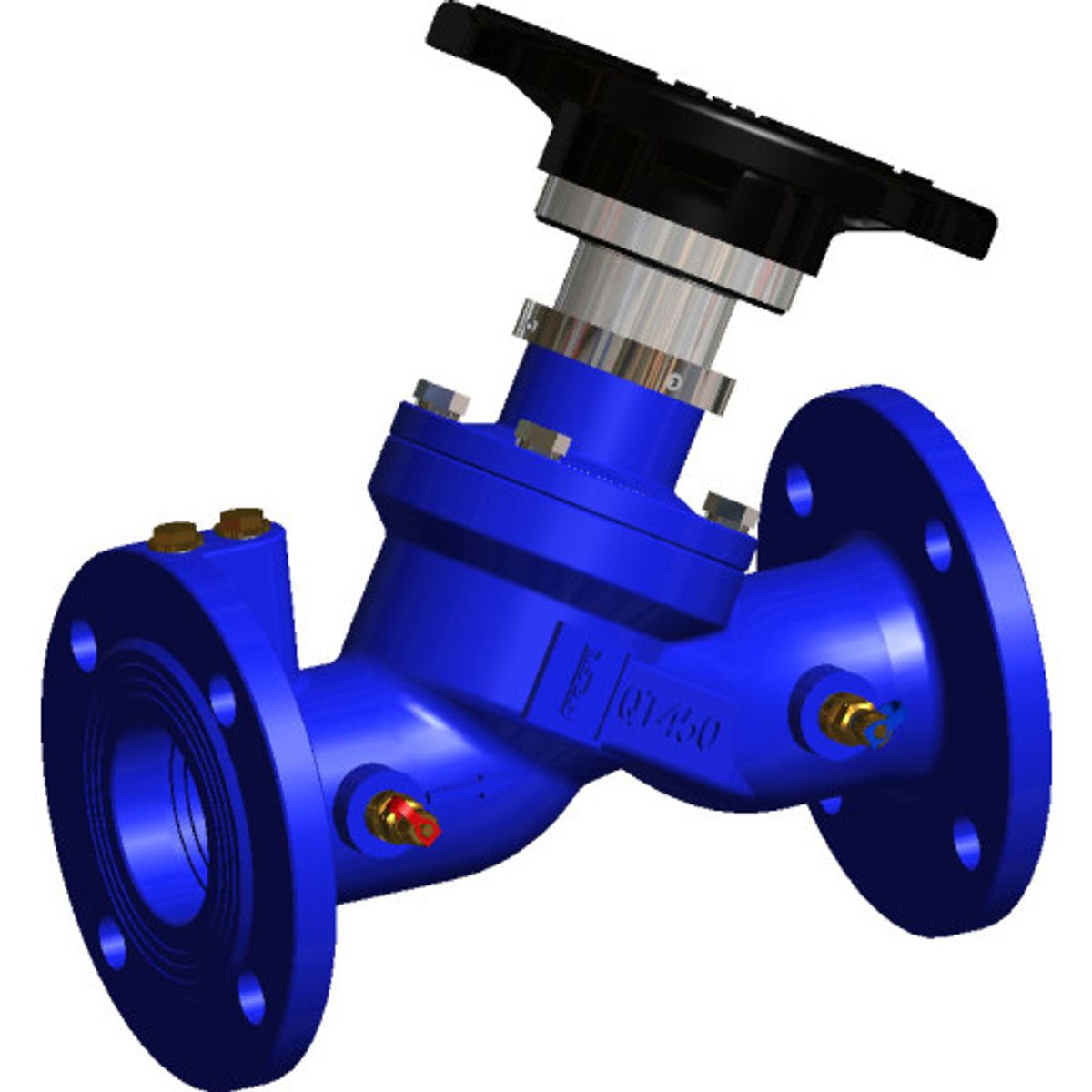 FRESE måleventil 65mm VODRV flange/flange stål blå