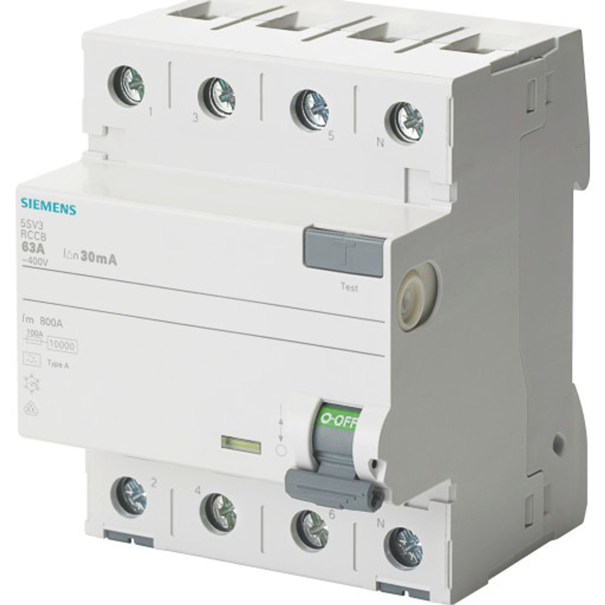 Siemens 5SV HPFI relæ A, 4P, 63A