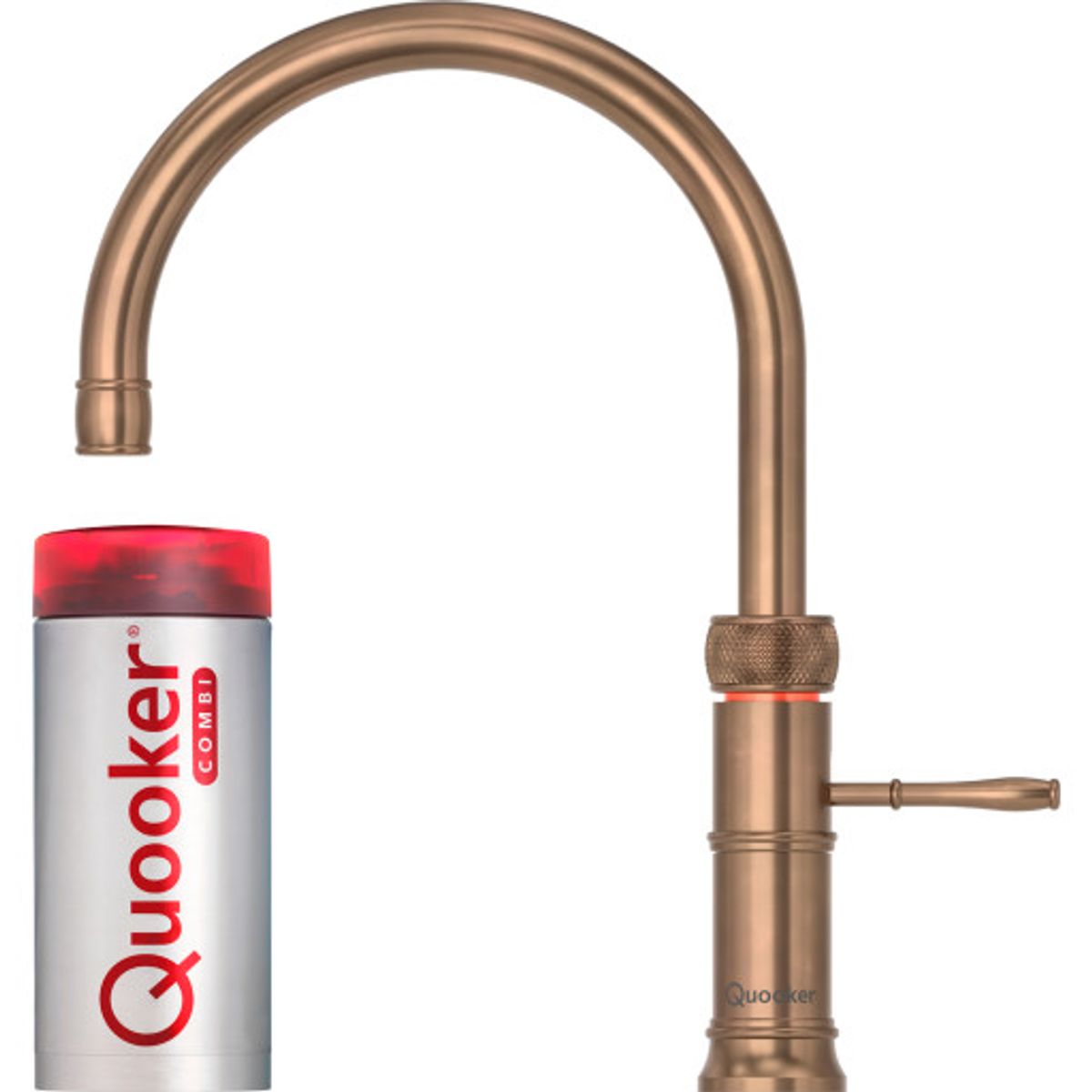 Quooker Classic Fusion Round køkkenarmatur, Combi beholder, bruneret messing