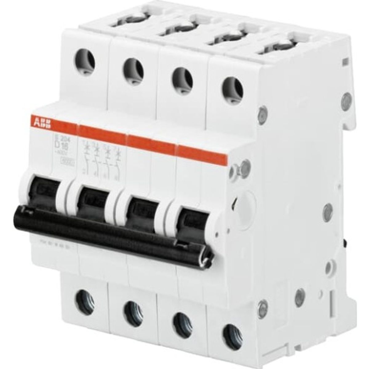 Automatsikring D 1,6A 4P, 6kA, S204-C1,6