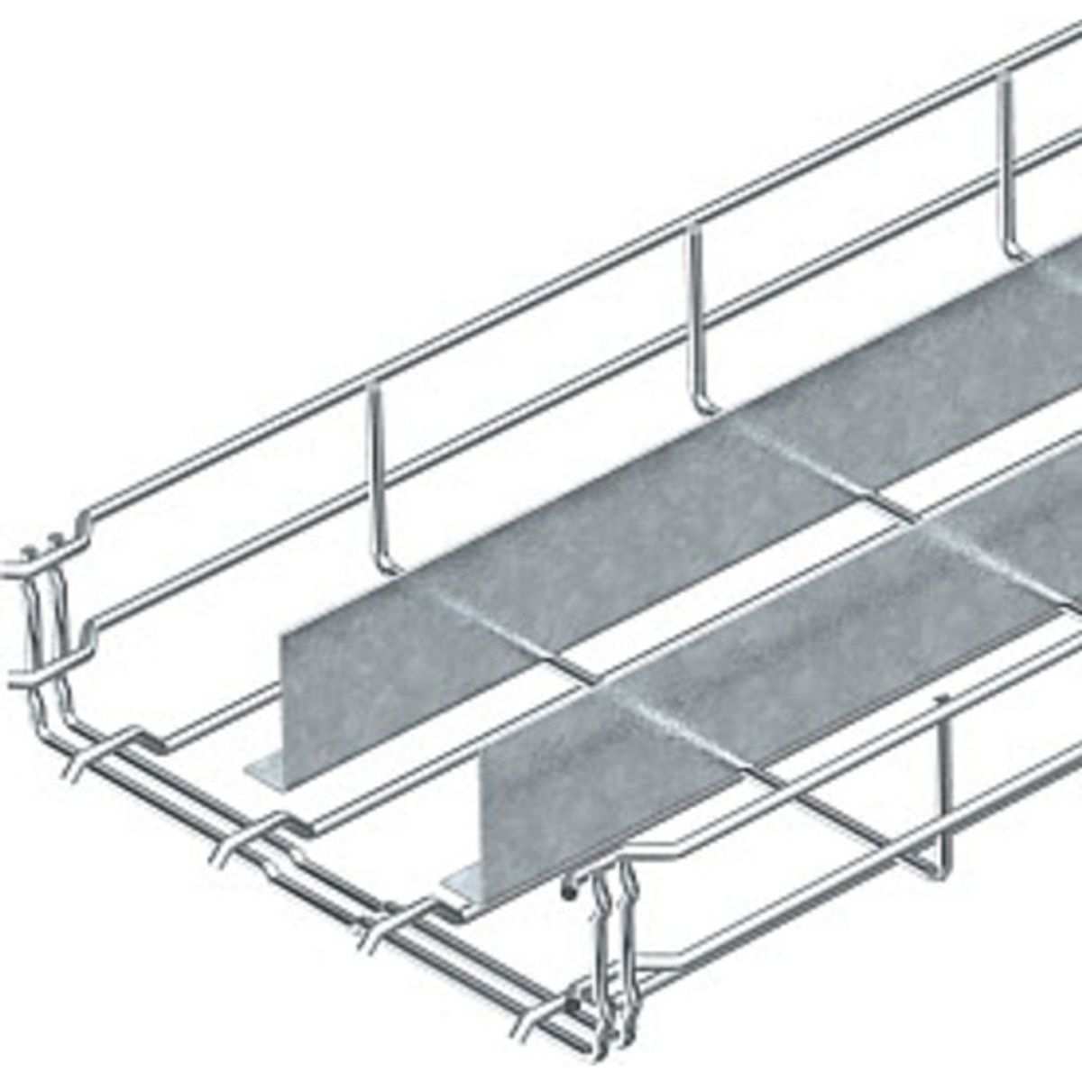 3 meter Gitterbakke GRM 55x400 Med 2 delespor GRM-2T G El-forzinket