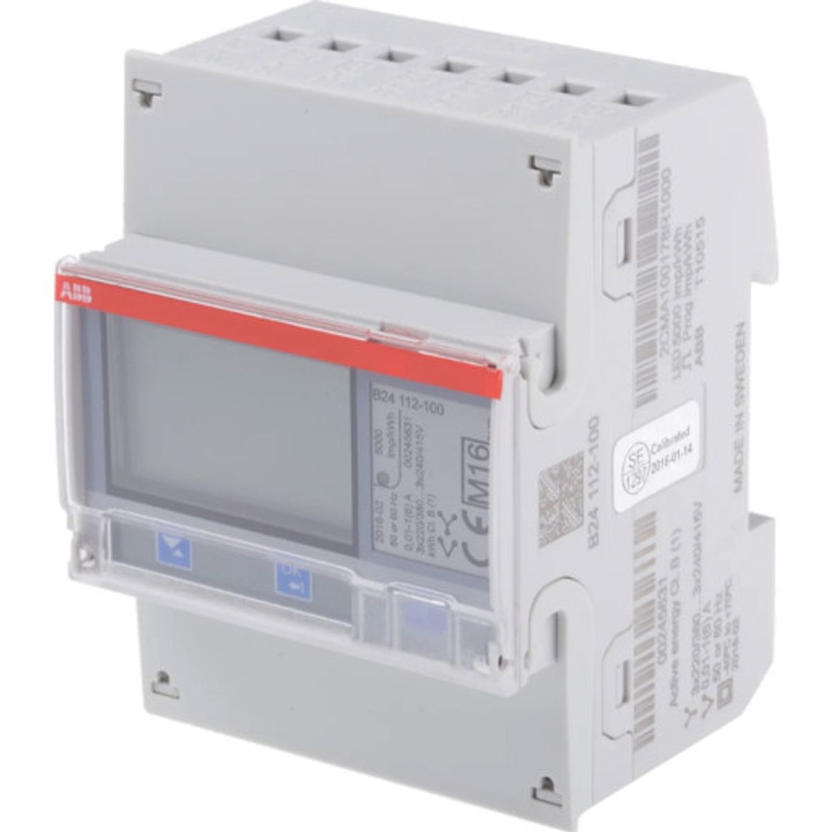 ABB B24 LCD elmåler med impuls trafo, 3P, 6A