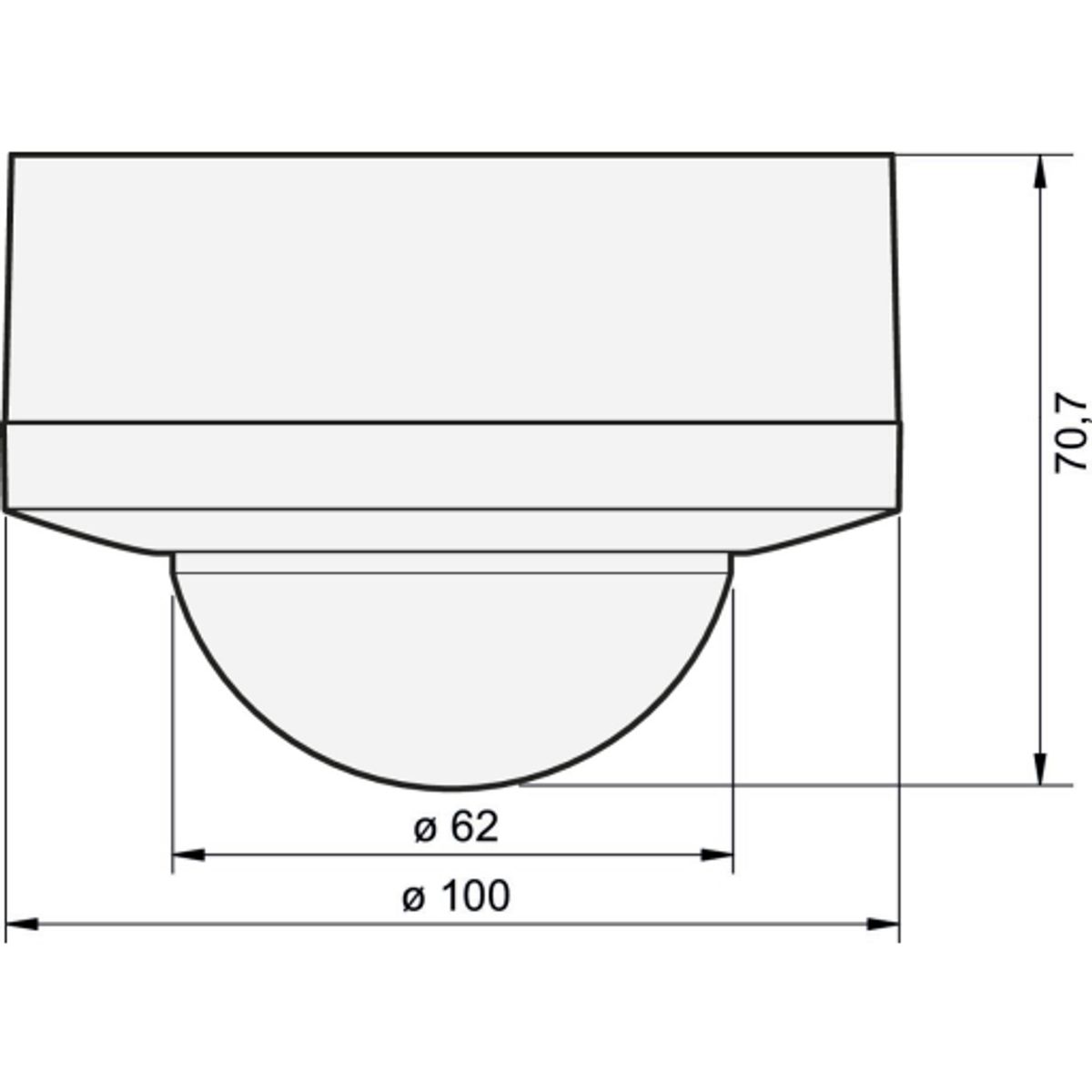 Tilstedevær. sensor P41LR 230V sekundær 32-37m 360° påbyg