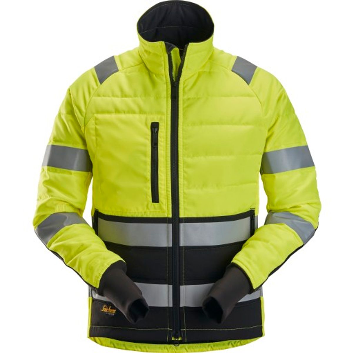 Snickers AW vatteret jakke 8134, High-Vis kl.2, gul/sort, M