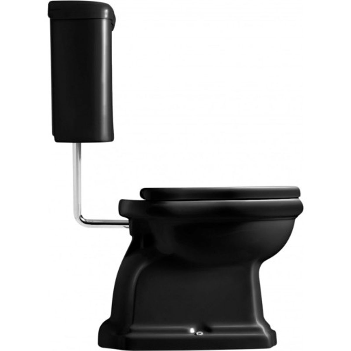 Lavabo Retro LOW toilet S-lås krom rør blank sort