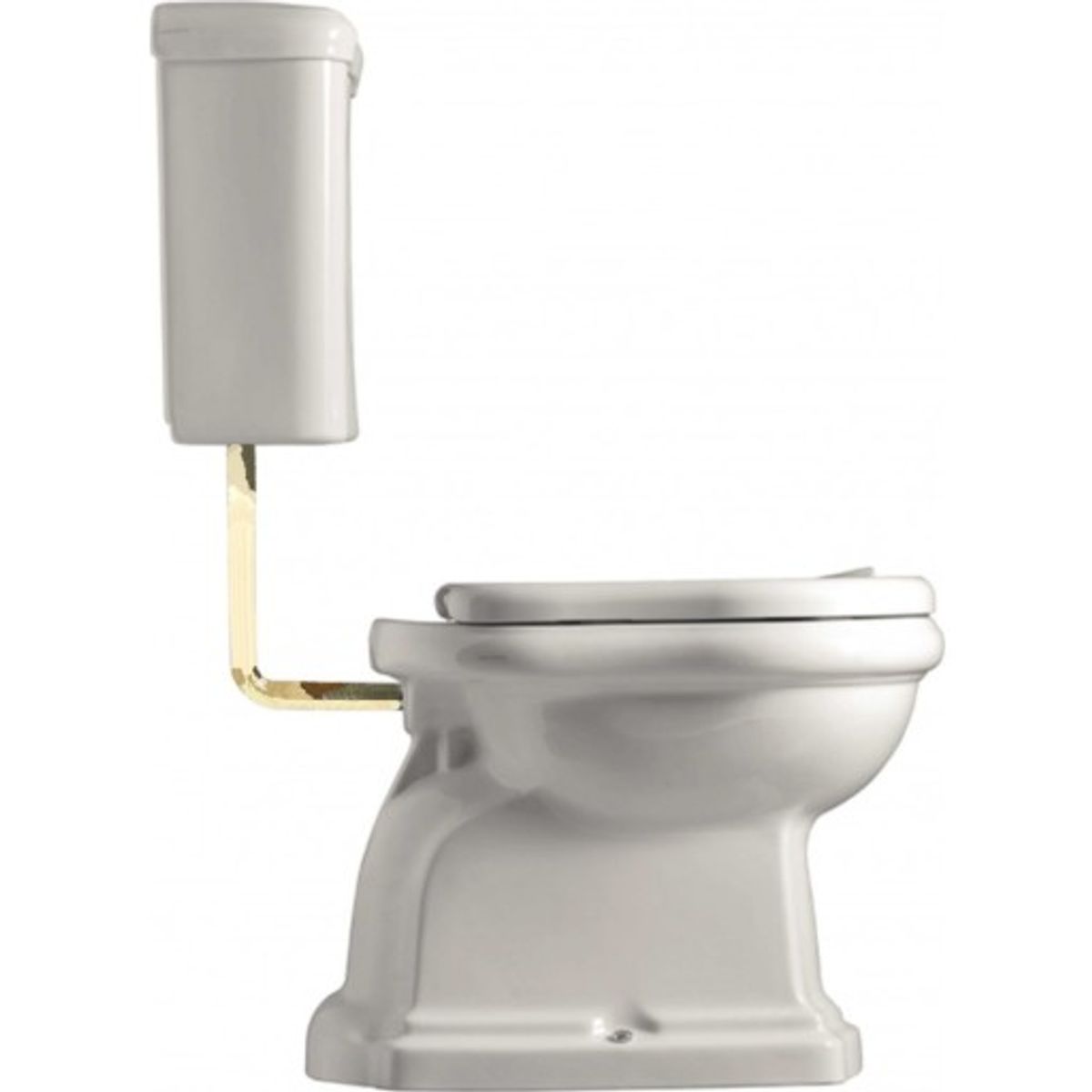 Lavabo Retro Low toilet, hvid/messing