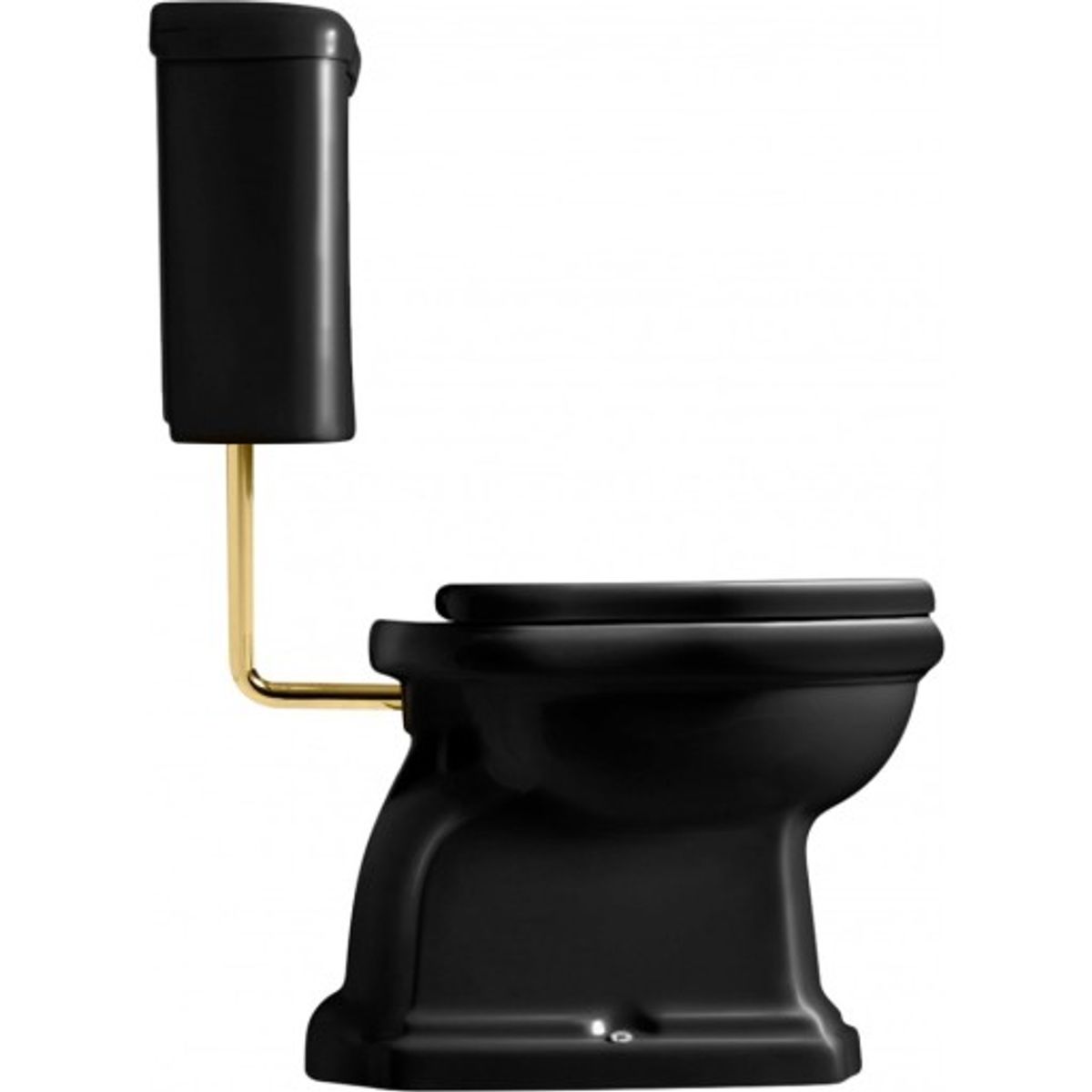 Lavabo Retro LOW toilet S-lås messing rør blank sort