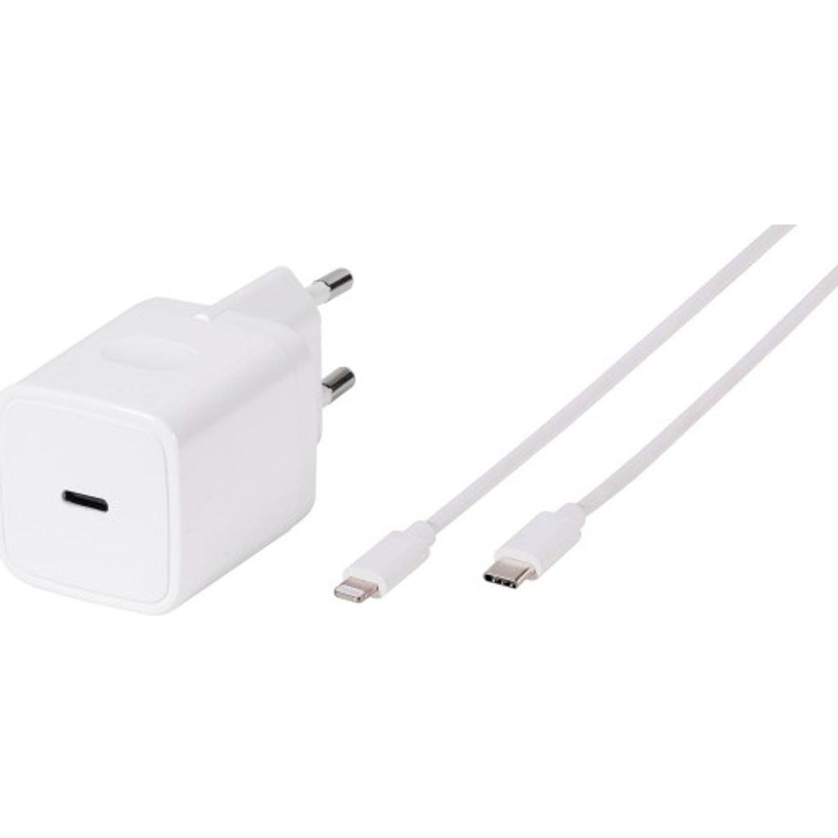 Vivanco hjemmeoplader lightning til USB-C 1,2 meter, hvid