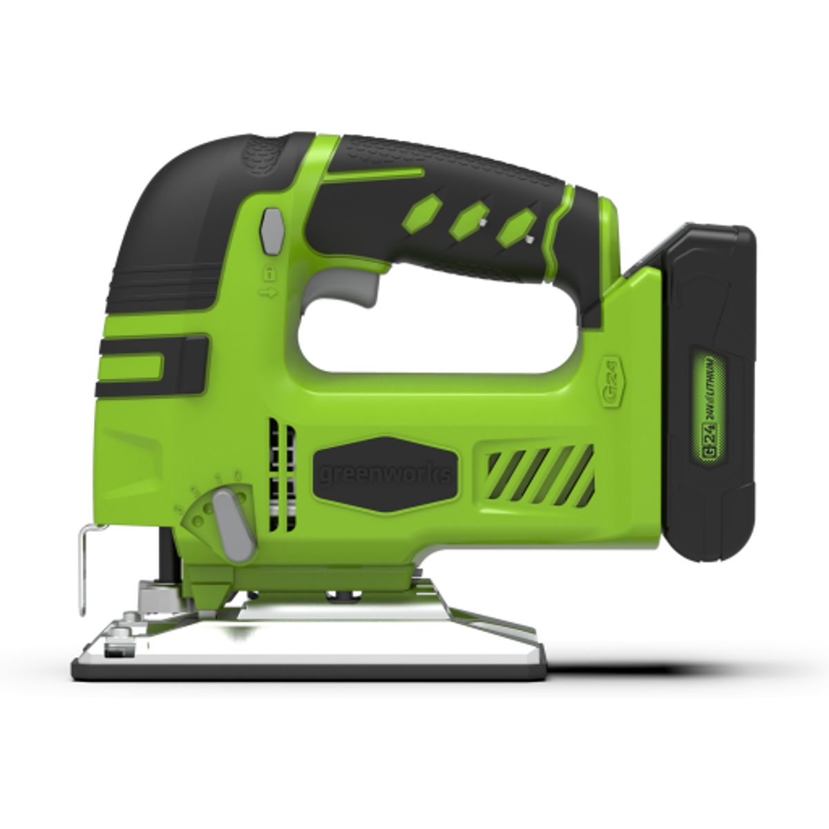 Greenworks stiksav - 24V u. batteri