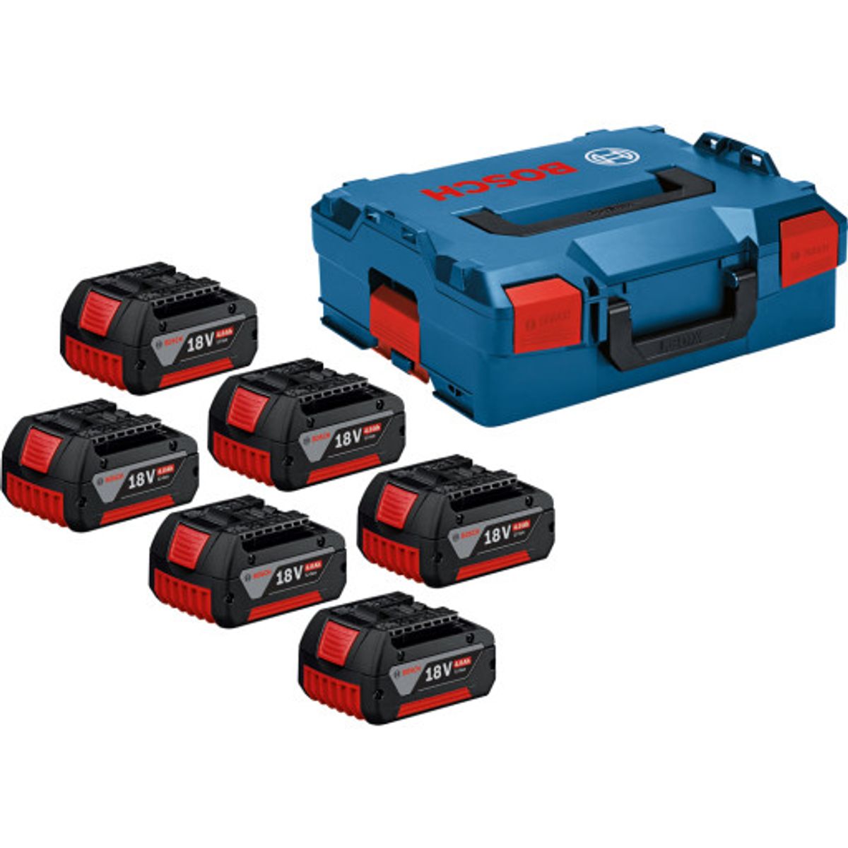 Bosch batteripakke m. 6stk 4,0Ah batterier i L-Boxx