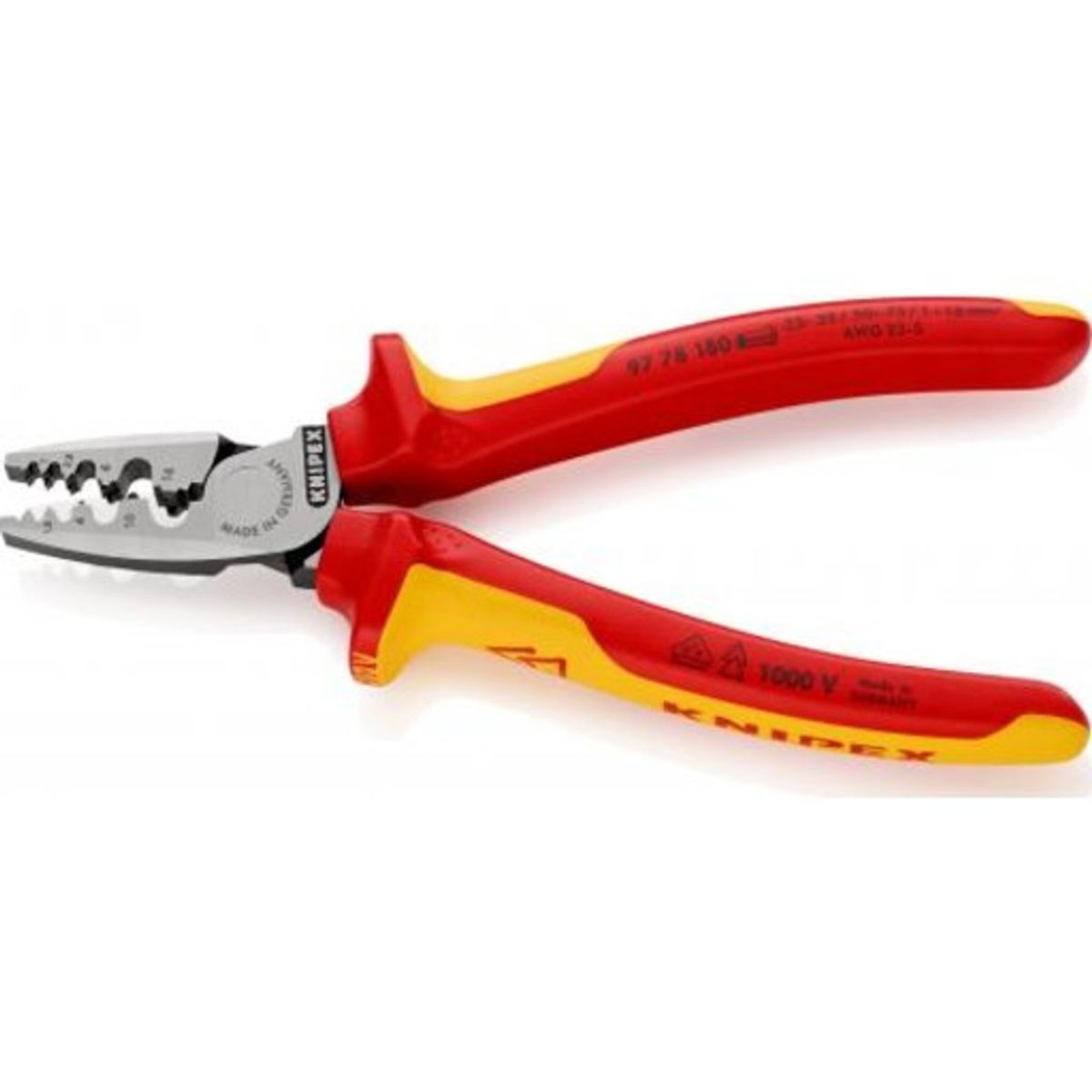 Knipex crimptang til kabeltyller 180 mm, 0,25-16mm²