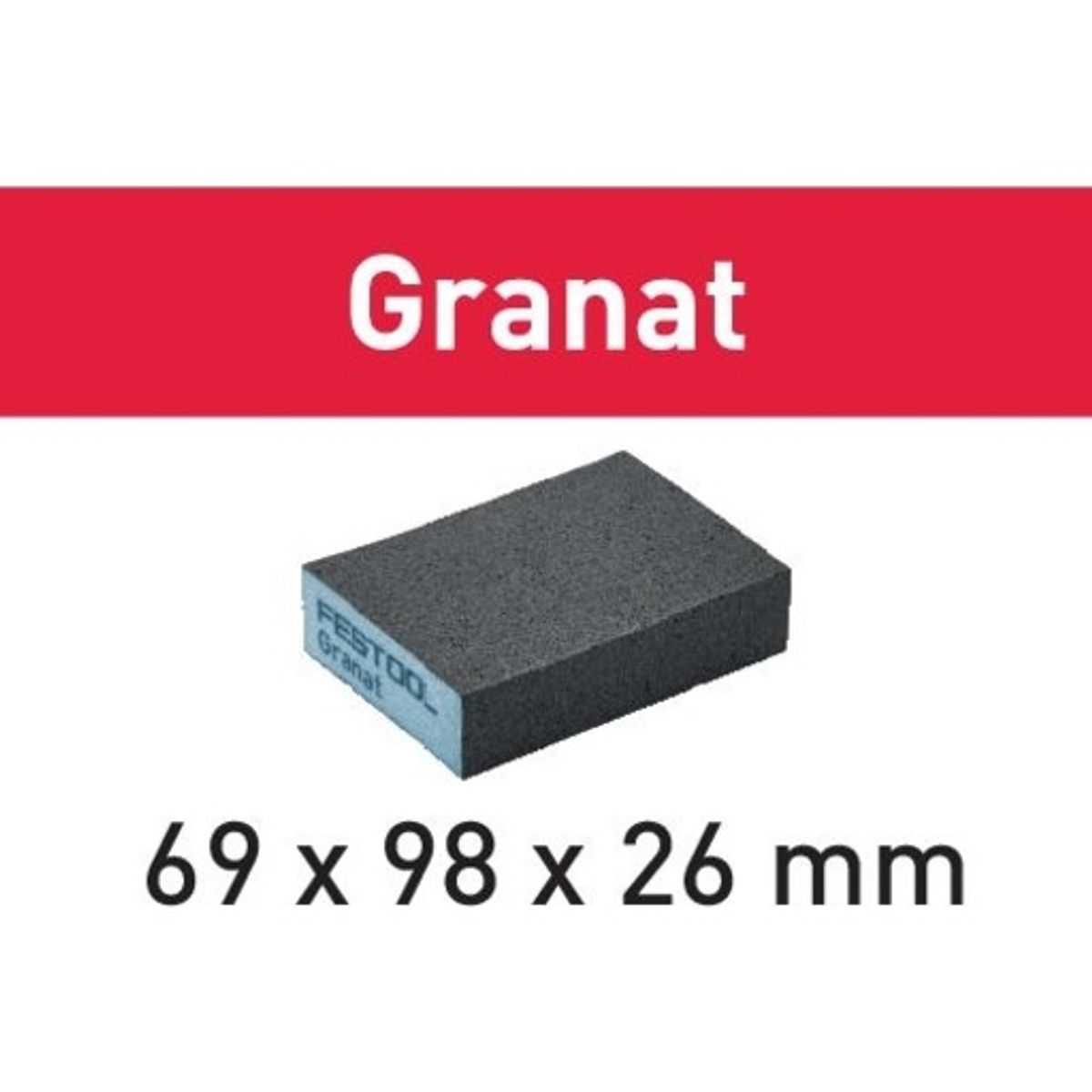 Slibeklods Granat, 69x98x26 mm, K220, 6 stk.