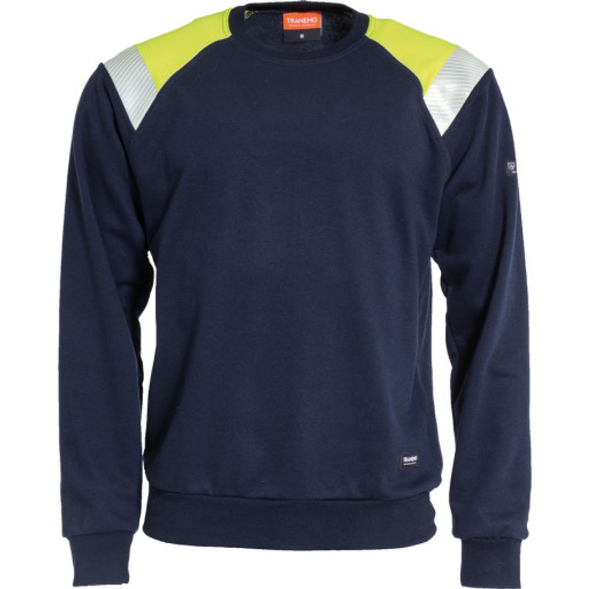 Tranemo flammehæmmende sweatshirt 6375, marine/gul, str. S