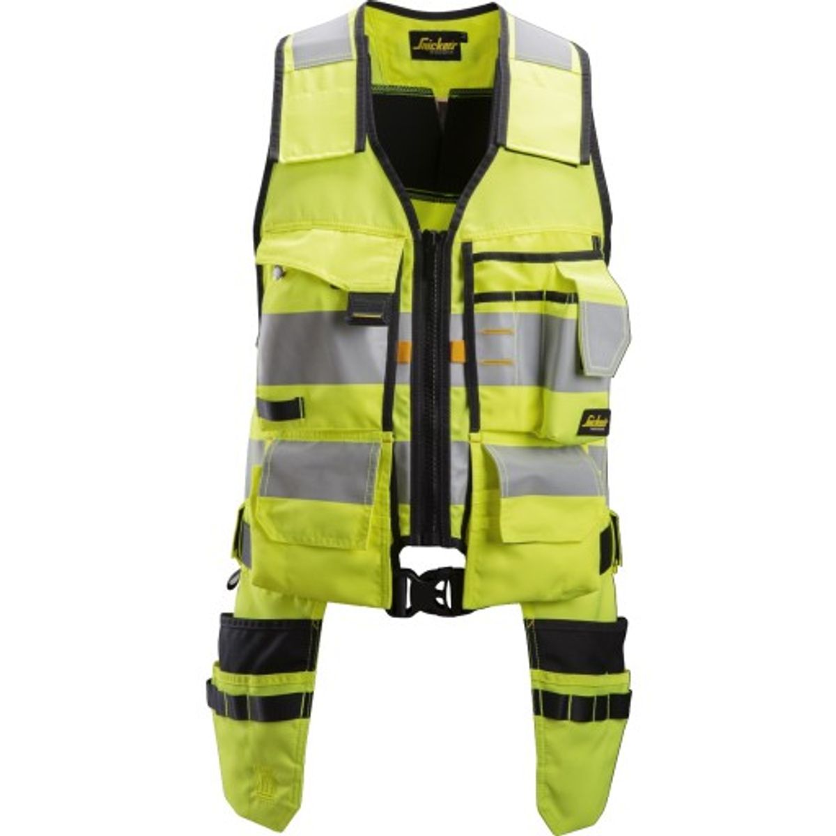 Snickers high-Vis værktøjsvest 4230, gul/sort, kl.1, str. 3XL