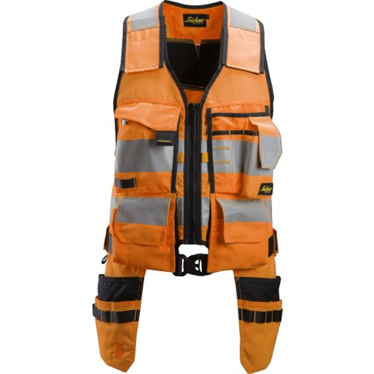 Snickers high-Vis værktøjsvest 4230, orange/sort, kl.1, str. 3XL