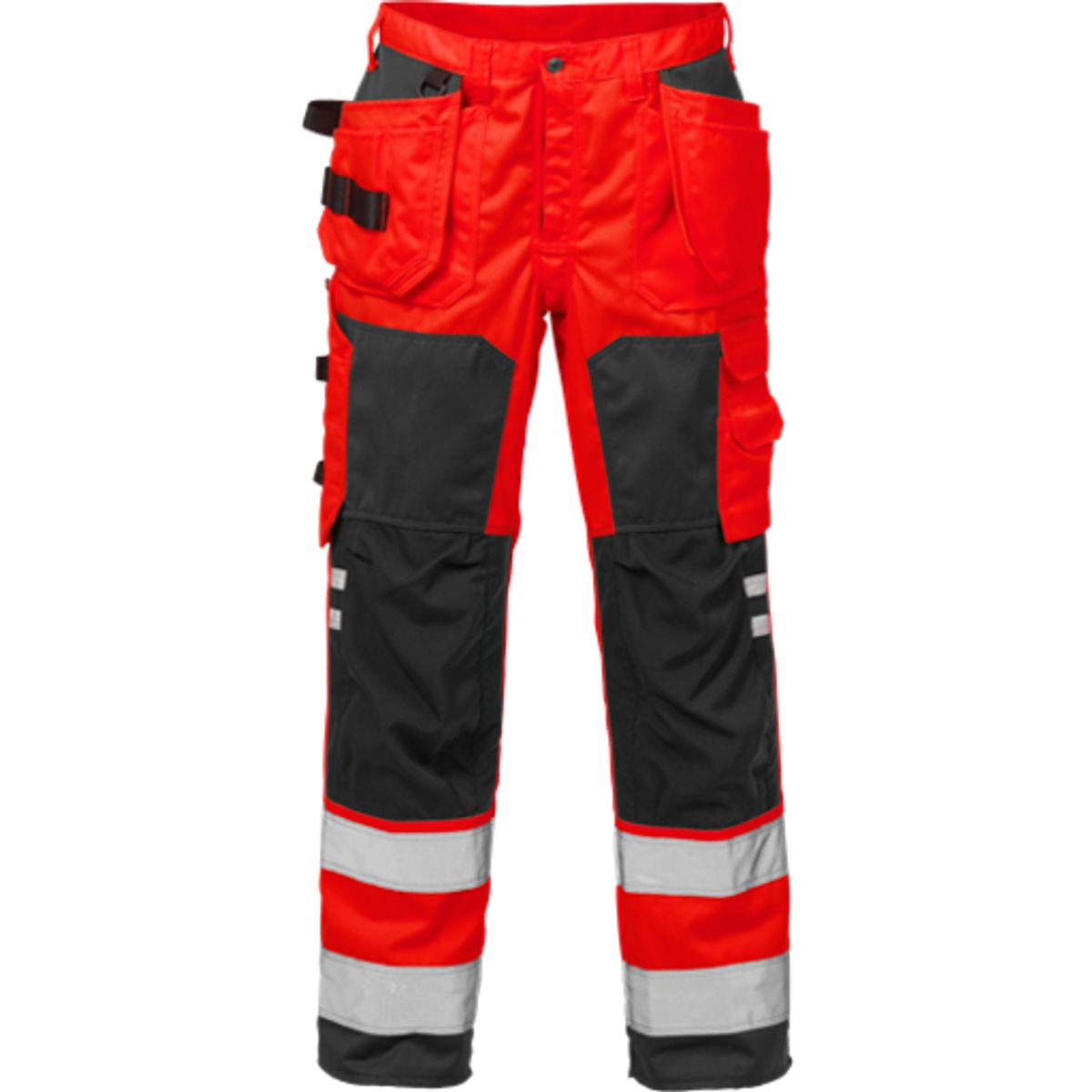 Hi-vis bukser kl.2 rød/sor 112