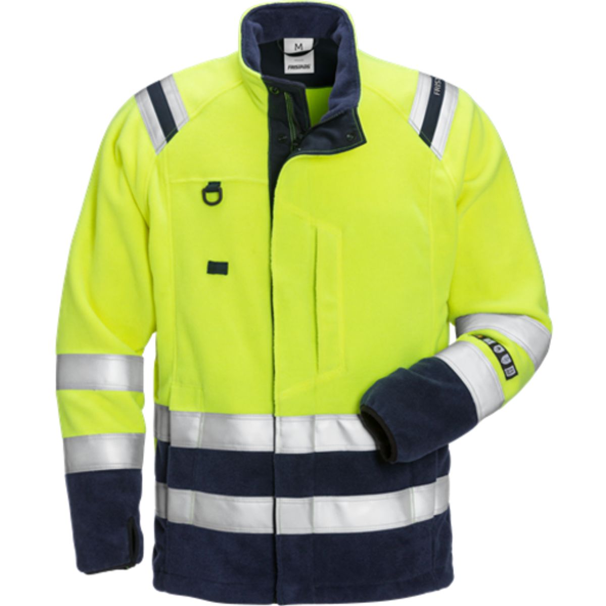 Flammehæmmende fleecejakke 122233, High-Vis gul/marine kl.3, str. XL