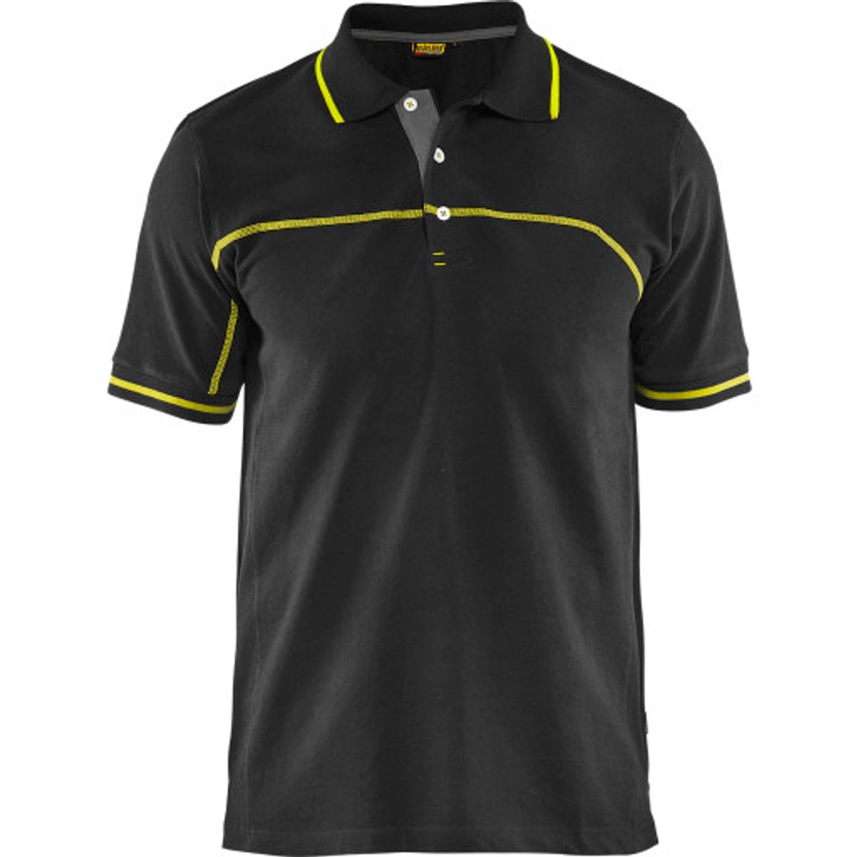 Blåkläder poloshirt 33891050, sort/gul str. M