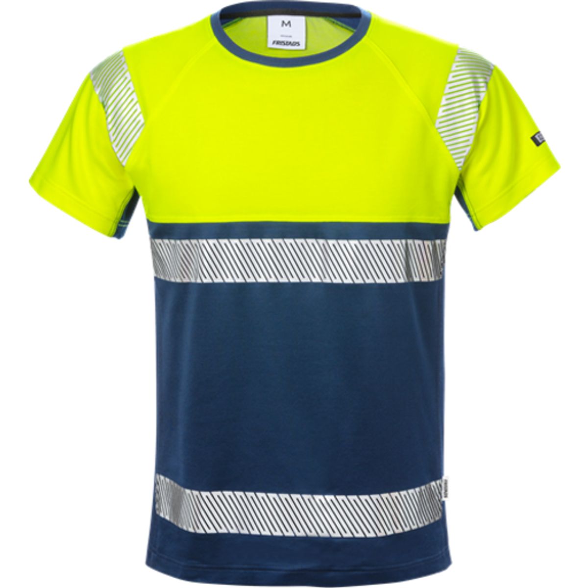 Kansas t-shirt 129511, high-vis gul/marine str. M