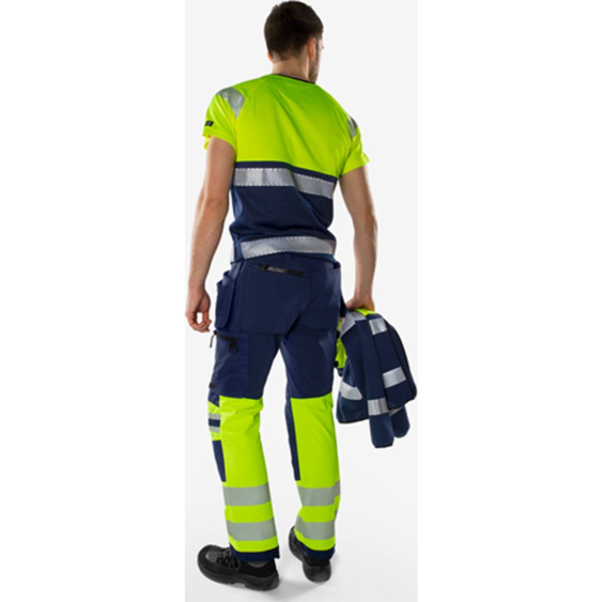 Kansas arbejdsbukser 134187, high-vis gul/marine str. D108