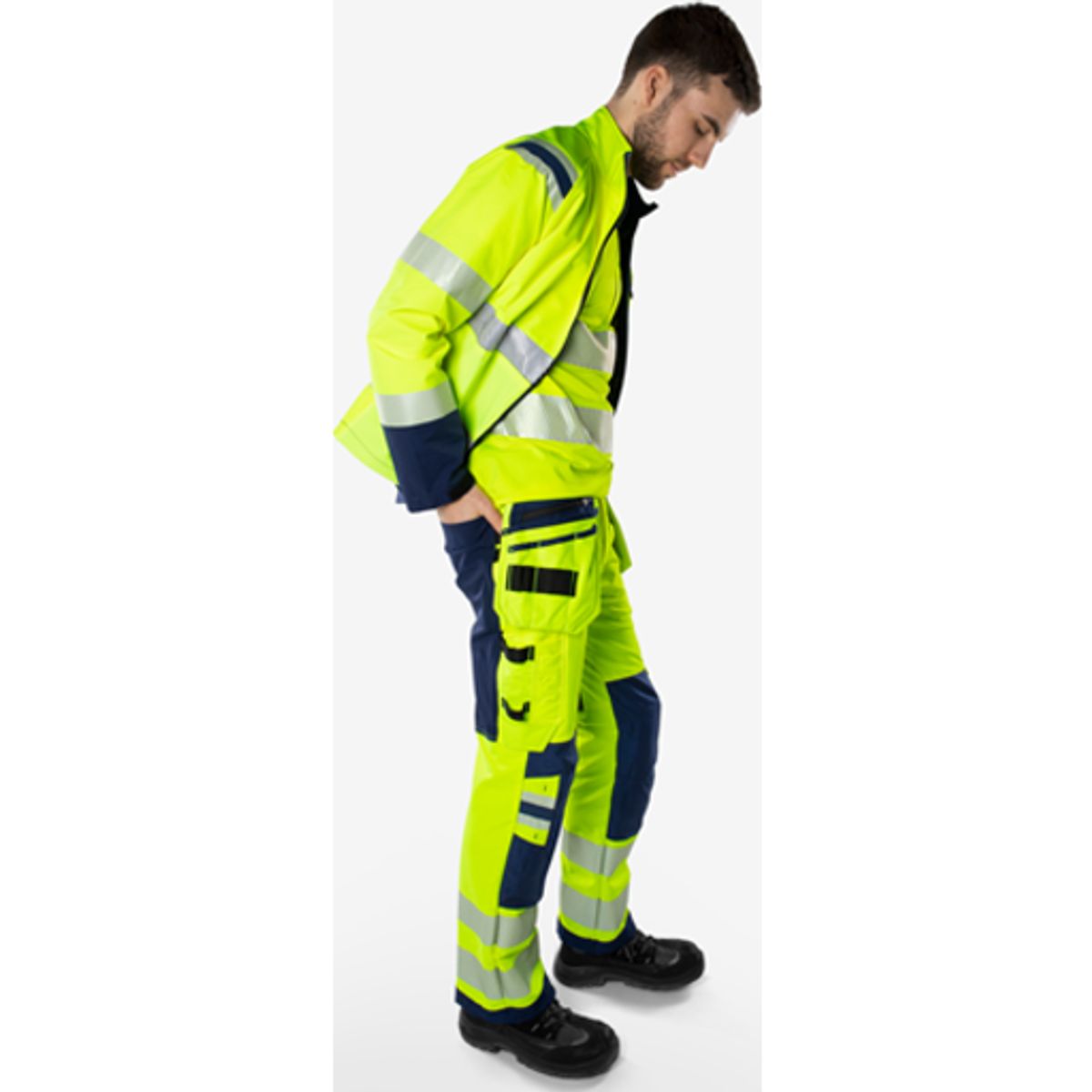 Kansas arbejdsbukser 134188, high-vis gul/marine str. C46