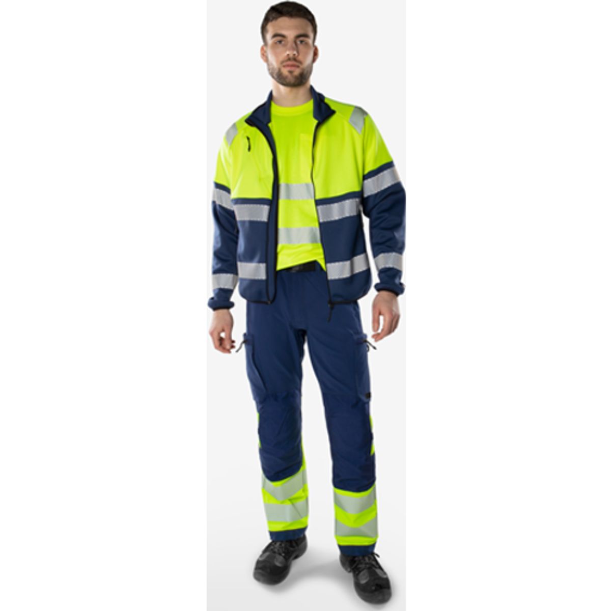 Kansas arbejdsbukser 134243, high-vis gul/sort str. C50