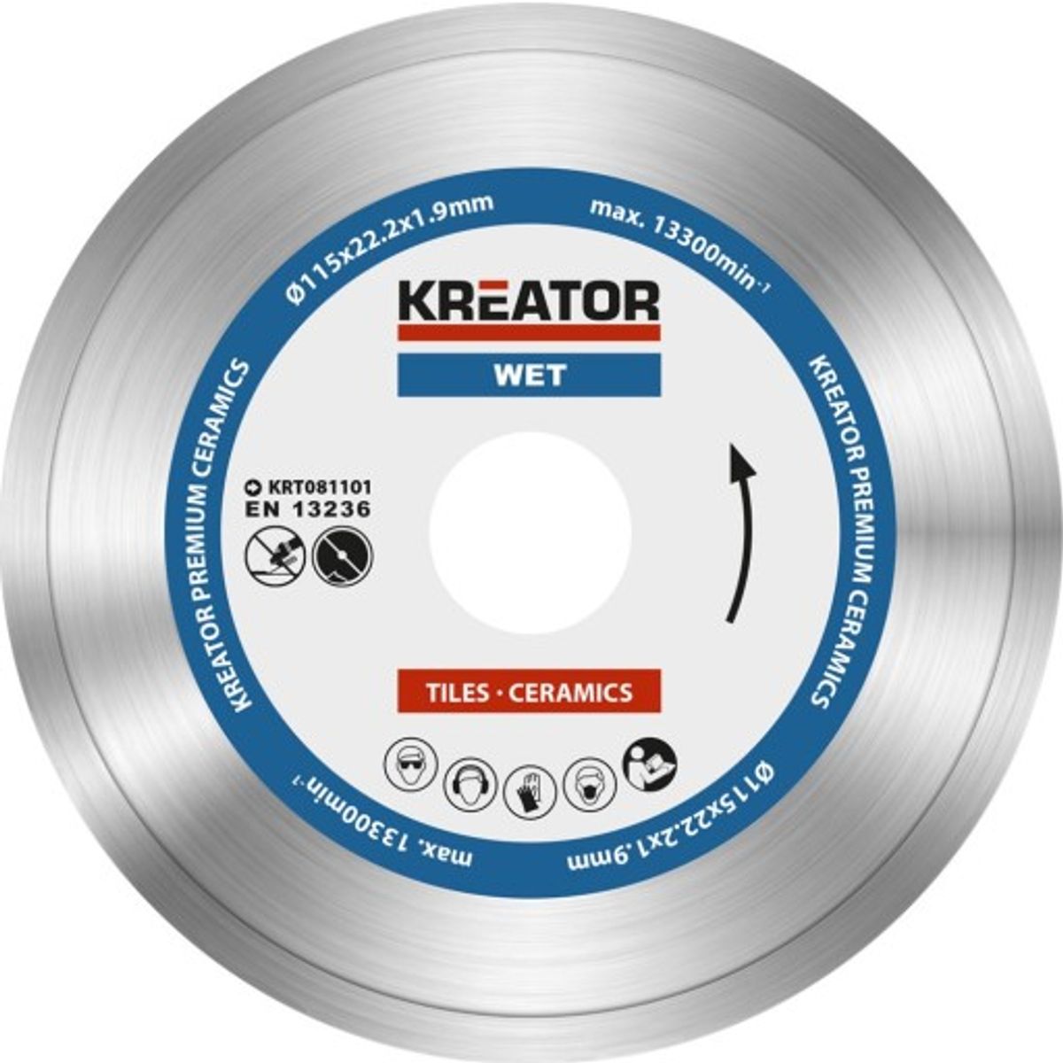 Kreator Premium 5 diamantklinge til vådskæring - Ø115mm