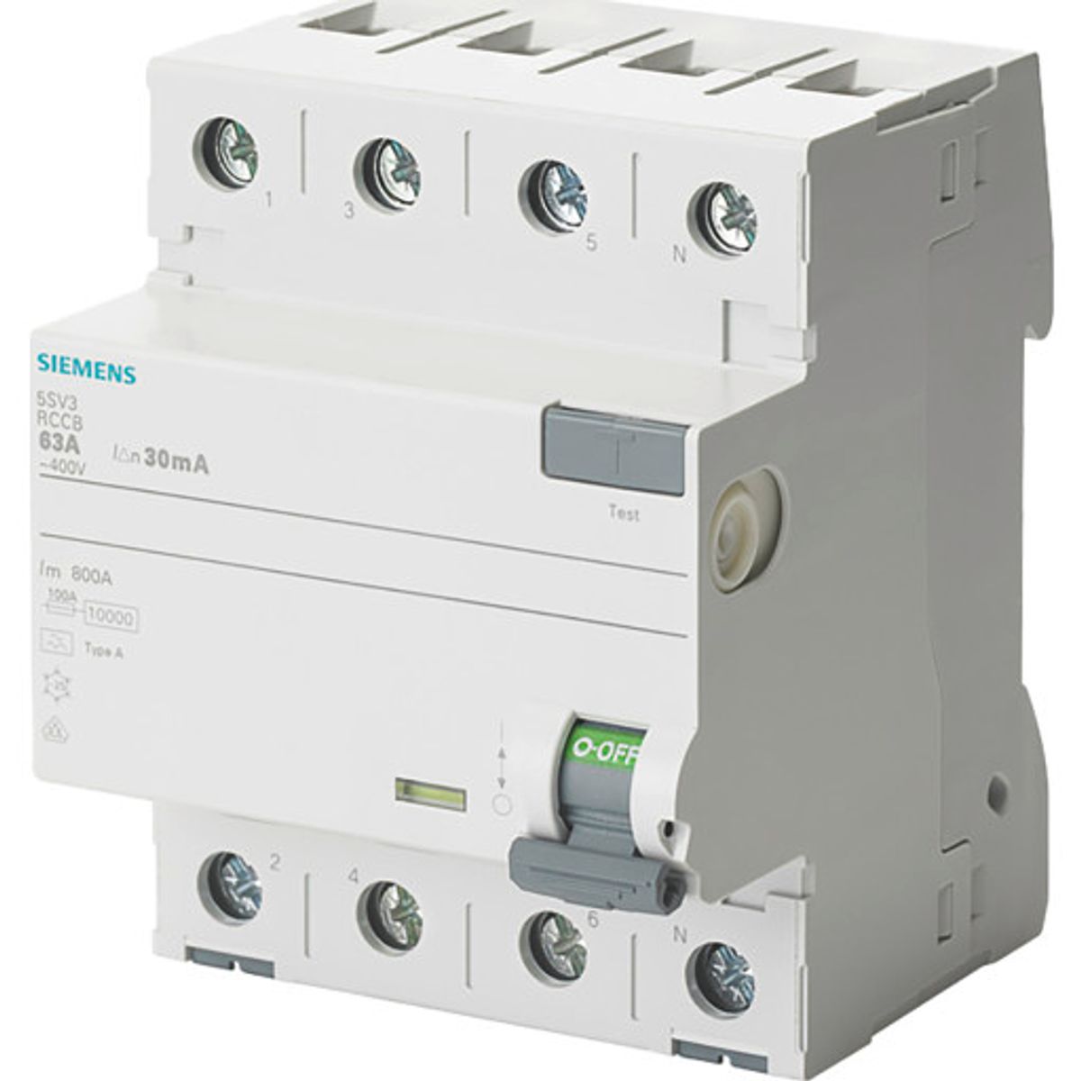 Siemens 5SV PFI relæ A, 4P, 63A